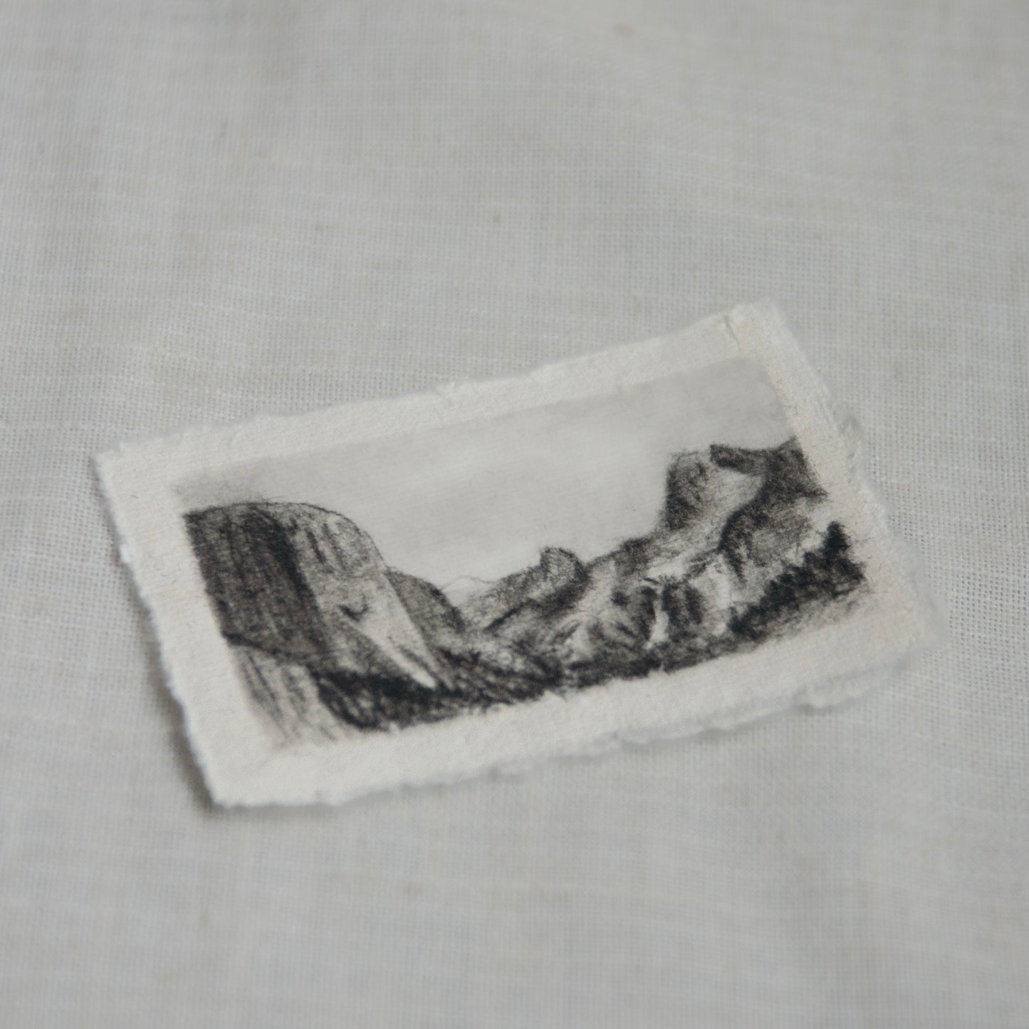 side view of yosemite national park tunnel view sketch to support the NPCA (National Park Conservation Association)