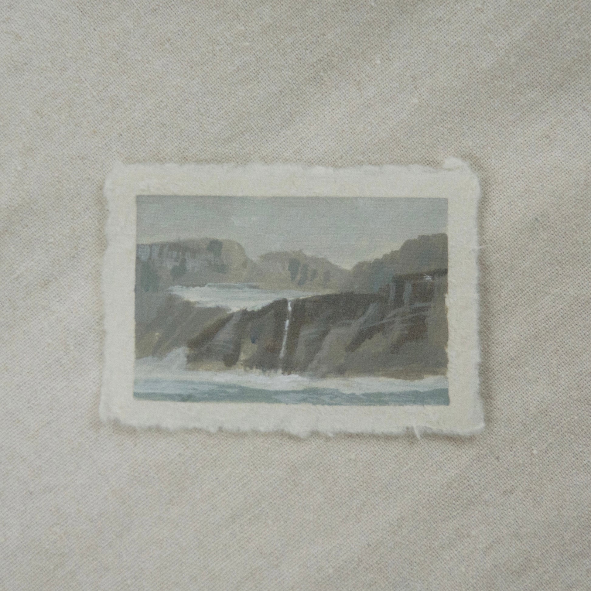 Grinnell Glacier miniature gouache painting from Glacier National Park by Laura Van Moorleghem