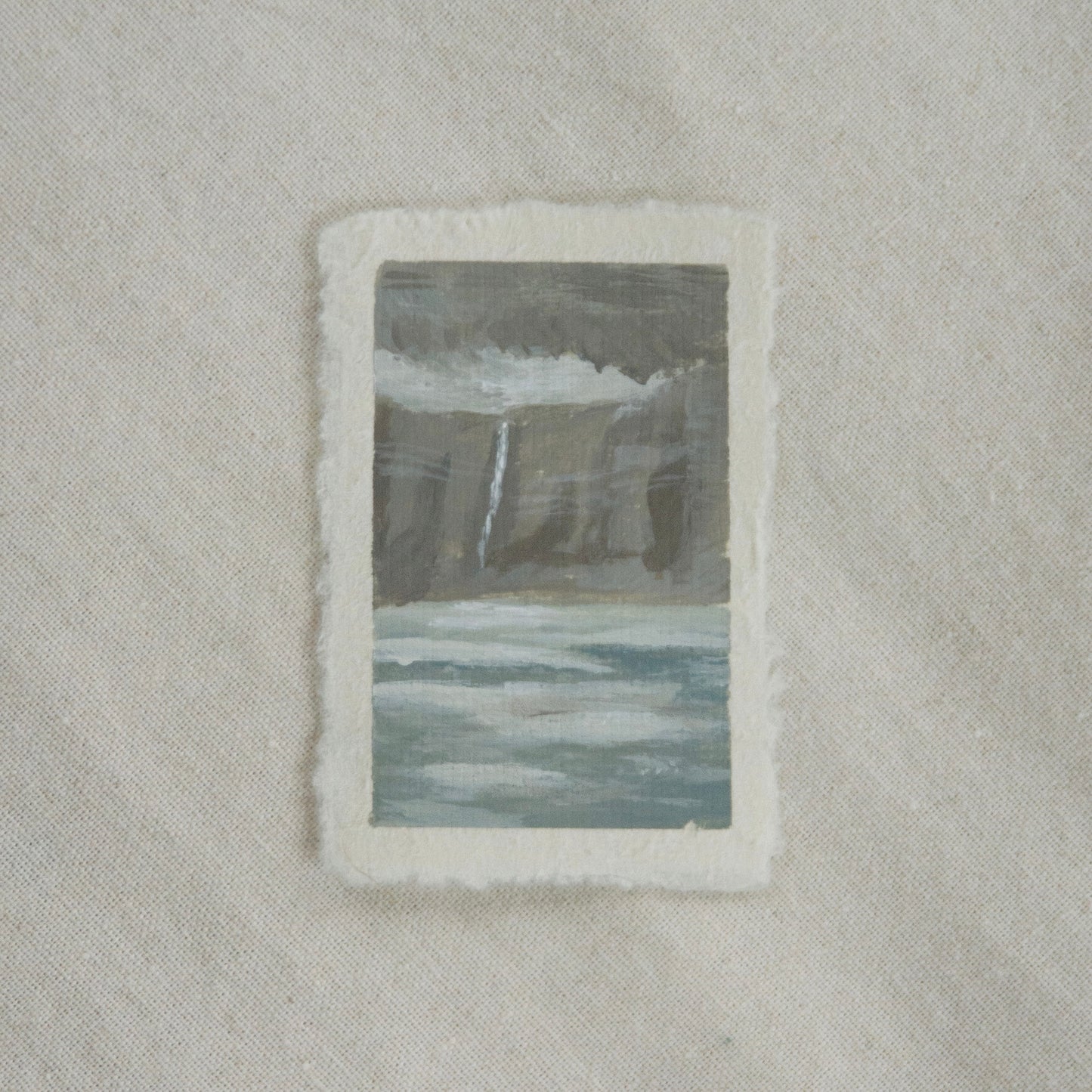 Grinnell Glacier trail miniature acrylic painting from Glacier National Park by Laura Van Moorleghem