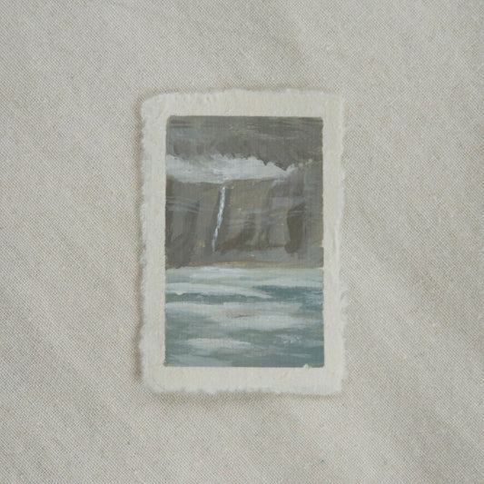 Grinnell Glacier trail miniature acrylic painting from Glacier National Park by Laura Van Moorleghem
