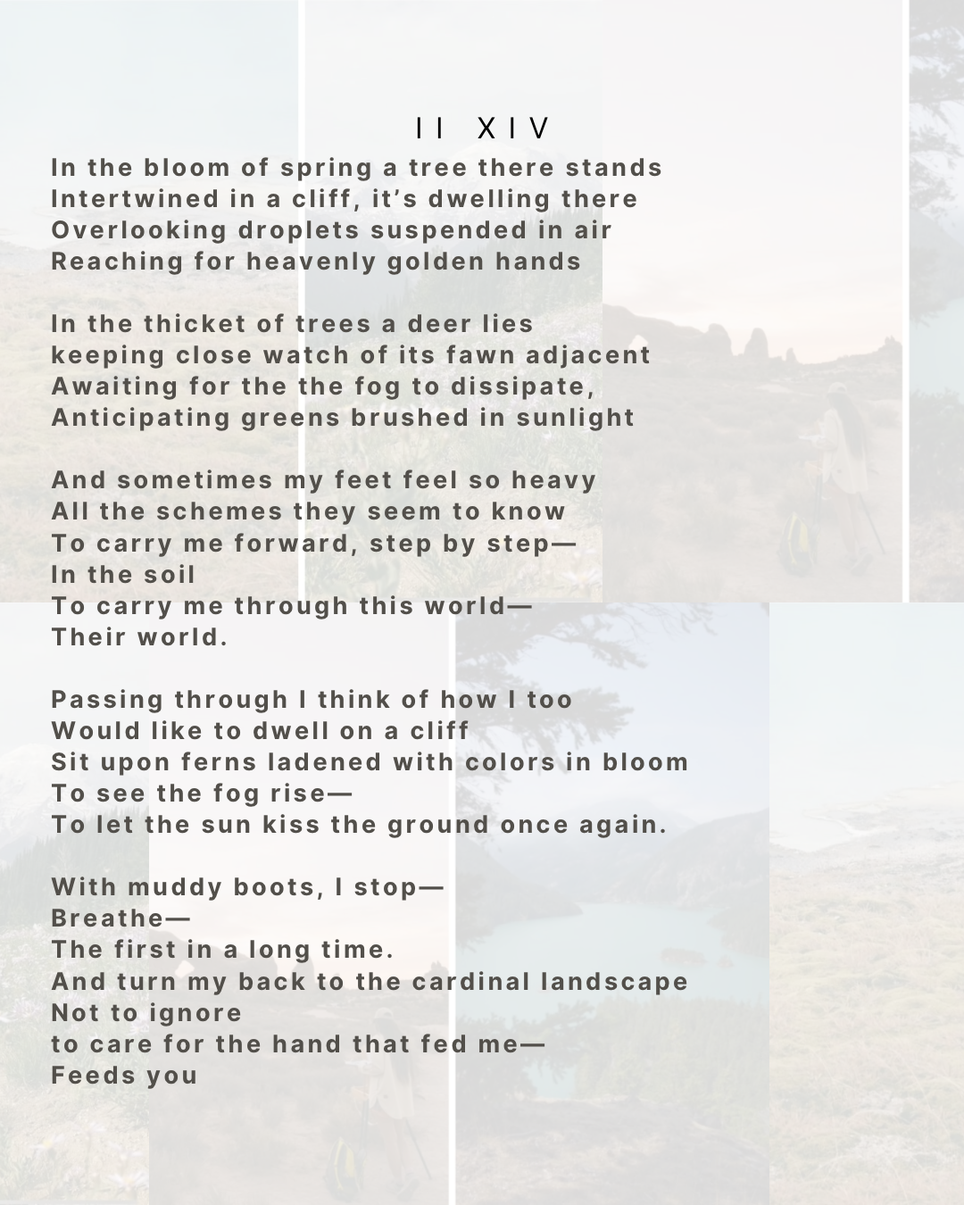 poem about taking care of the National Park land and nature. Environmentalist poem