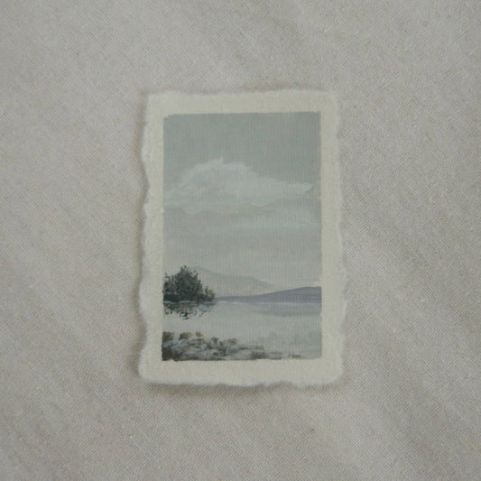 Glacier National Park, Lake McDonald miniature acrylic painting from Yellowstone National Park by Laura Van Moorleghem