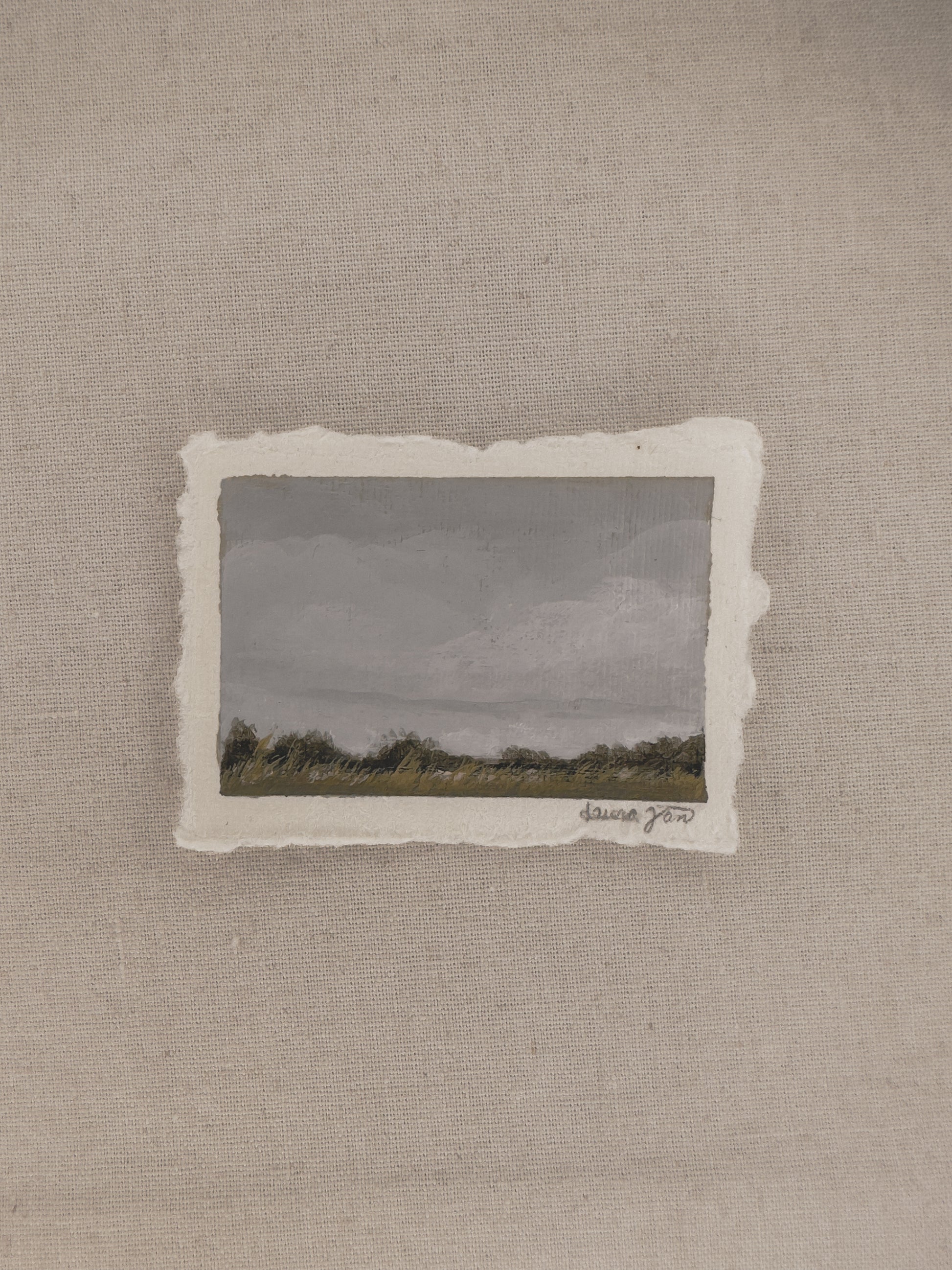 Nebraska grassland miniature acrylic painting by Laura Van Moorleghem