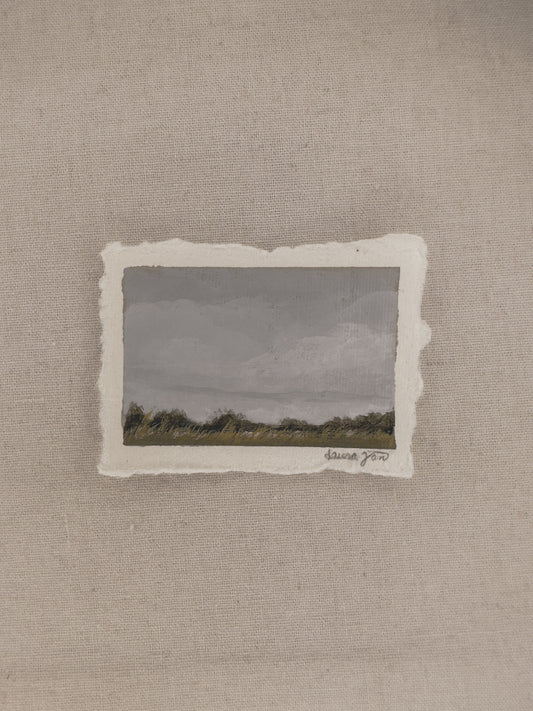 Nebraska grassland miniature acrylic painting by Laura Van Moorleghem