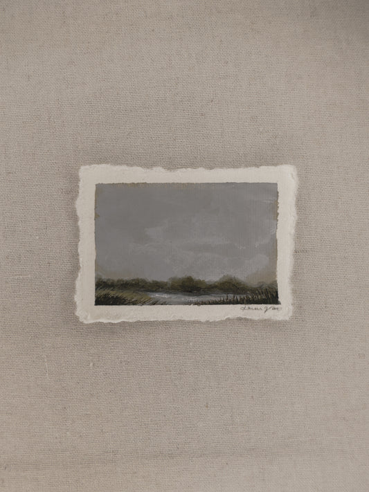 Nebraska Missouri River miniature acrylic painting by Laura Van Moorleghem