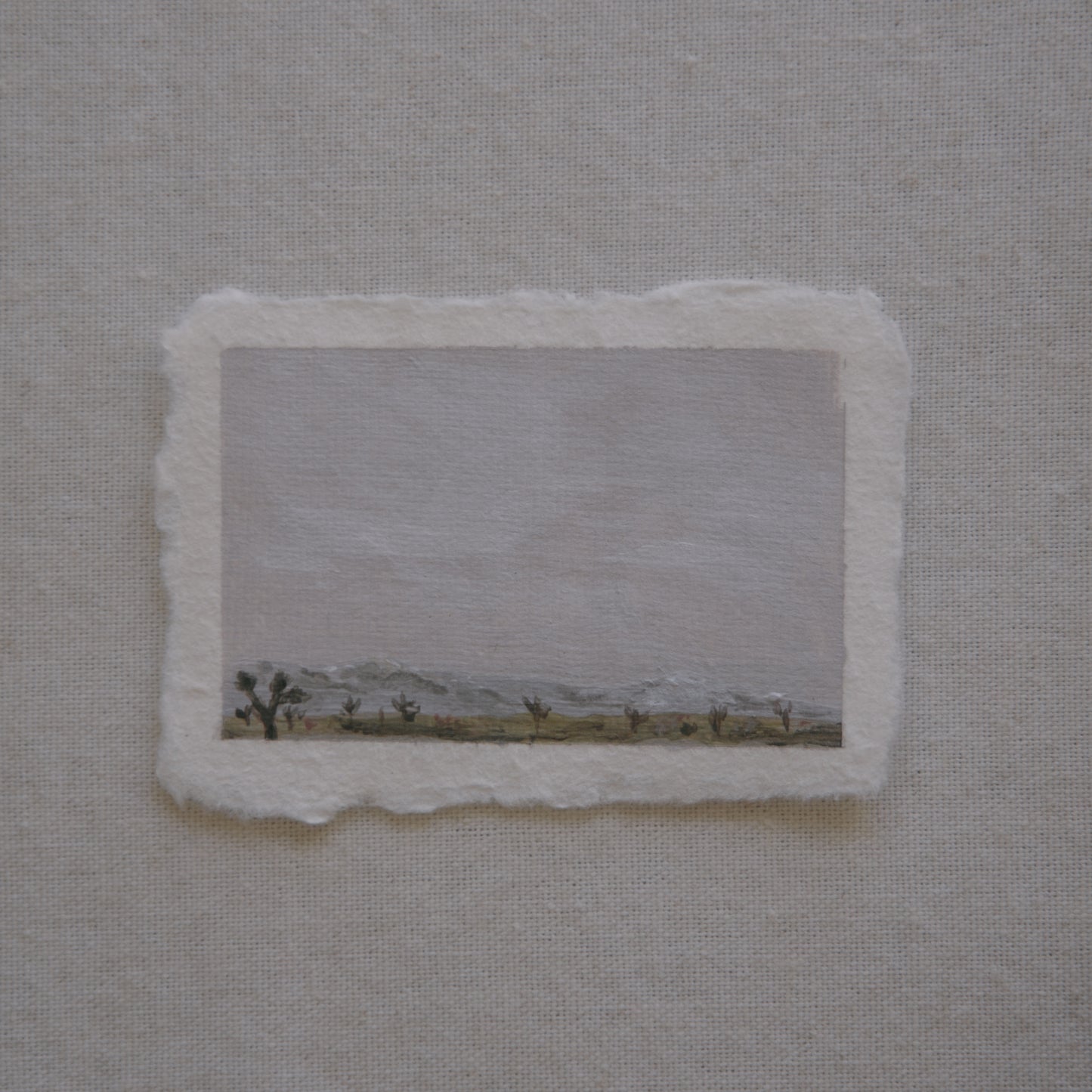 Joshua Tree National Park overlook of Ryan mountain miniature acrylic painting from Joshua Tree National Park by Laura Van Moorleghem