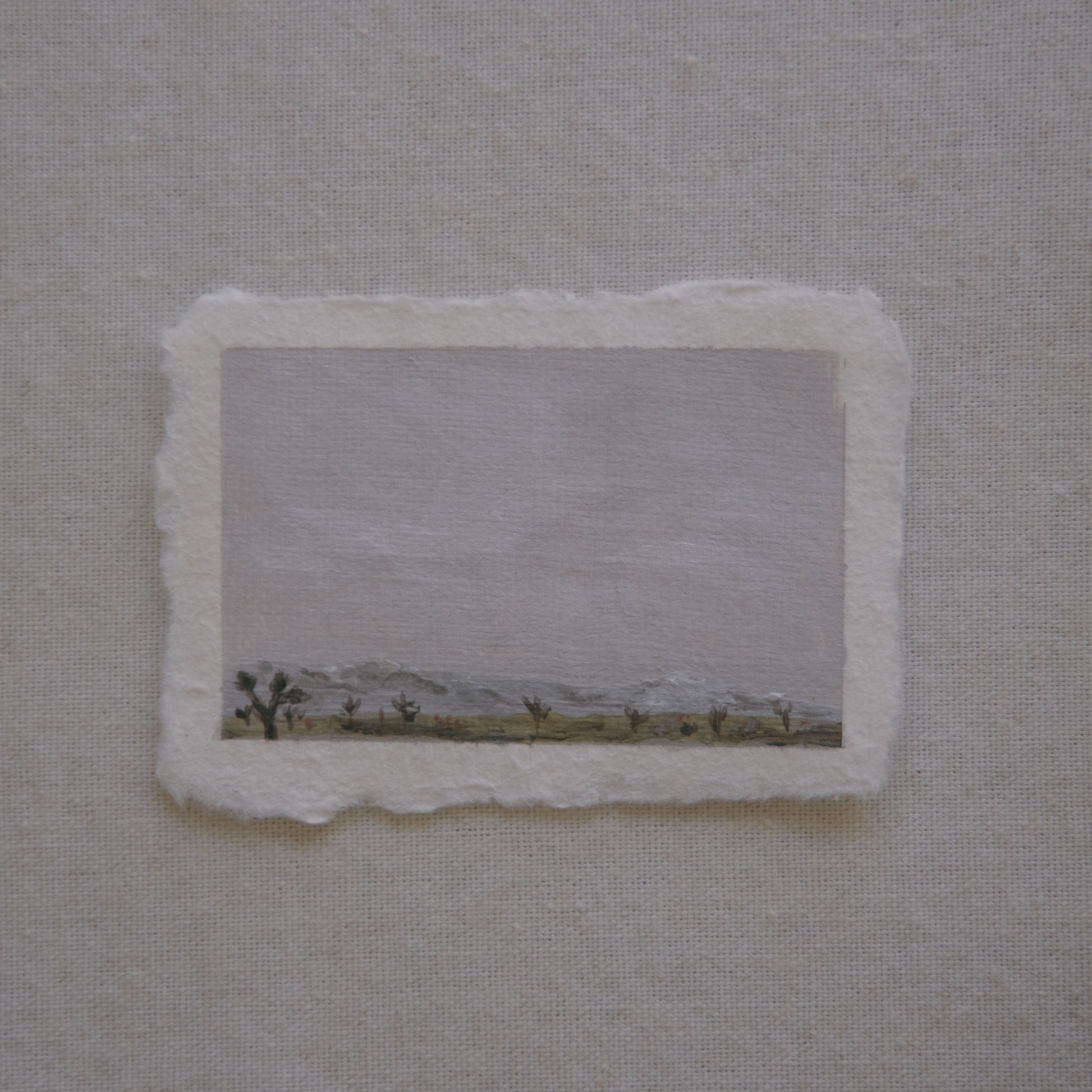 Joshua Tree National Park overlook of Ryan mountain miniature acrylic painting from Joshua Tree National Park by Laura Van Moorleghem