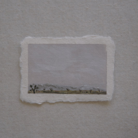 Joshua Tree National Park overlook of Ryan mountain miniature acrylic painting from Joshua Tree National Park by Laura Van Moorleghem