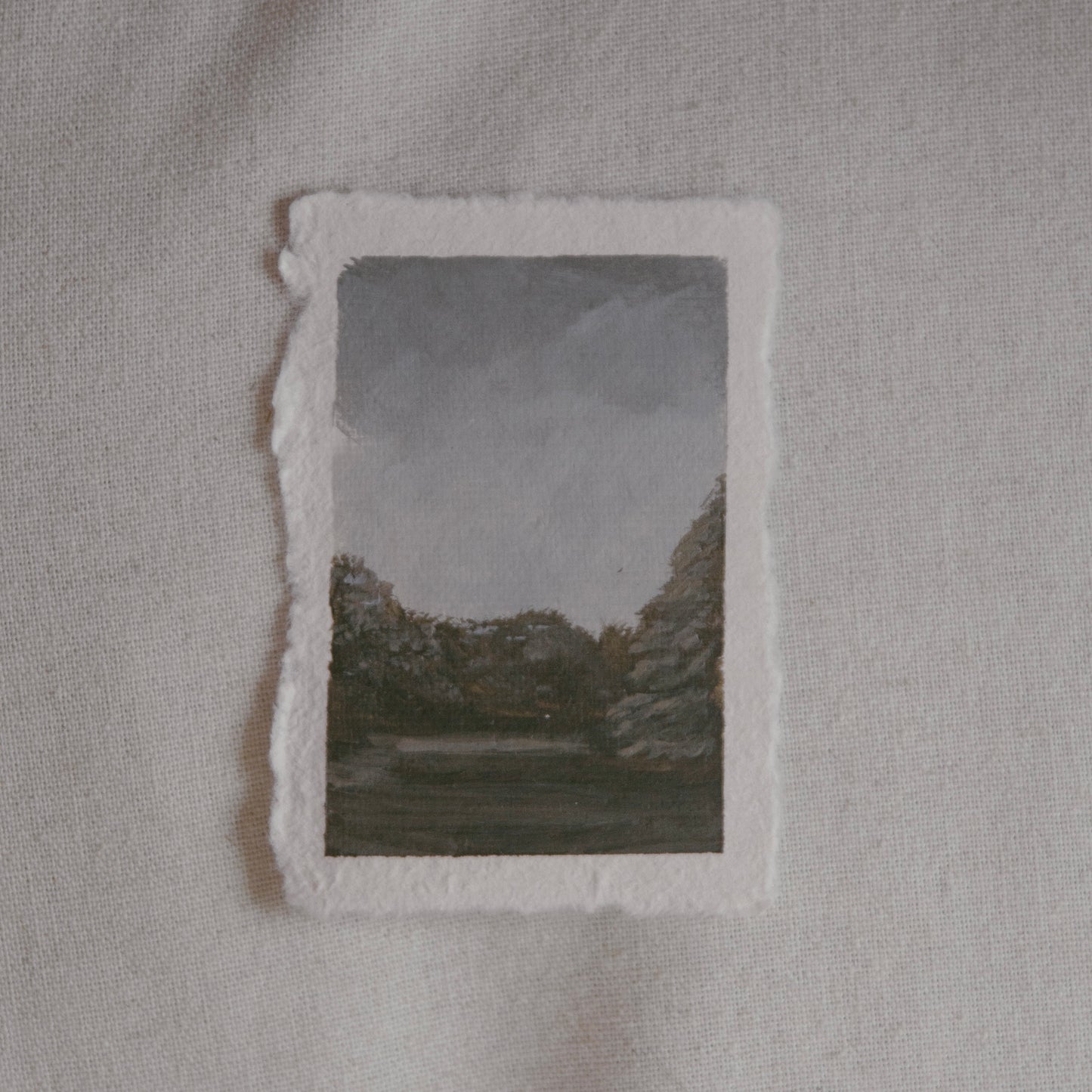 miniature acrylic painting of a Sequoia meadow from Sequoia National Park by Laura Van Moorleghem
