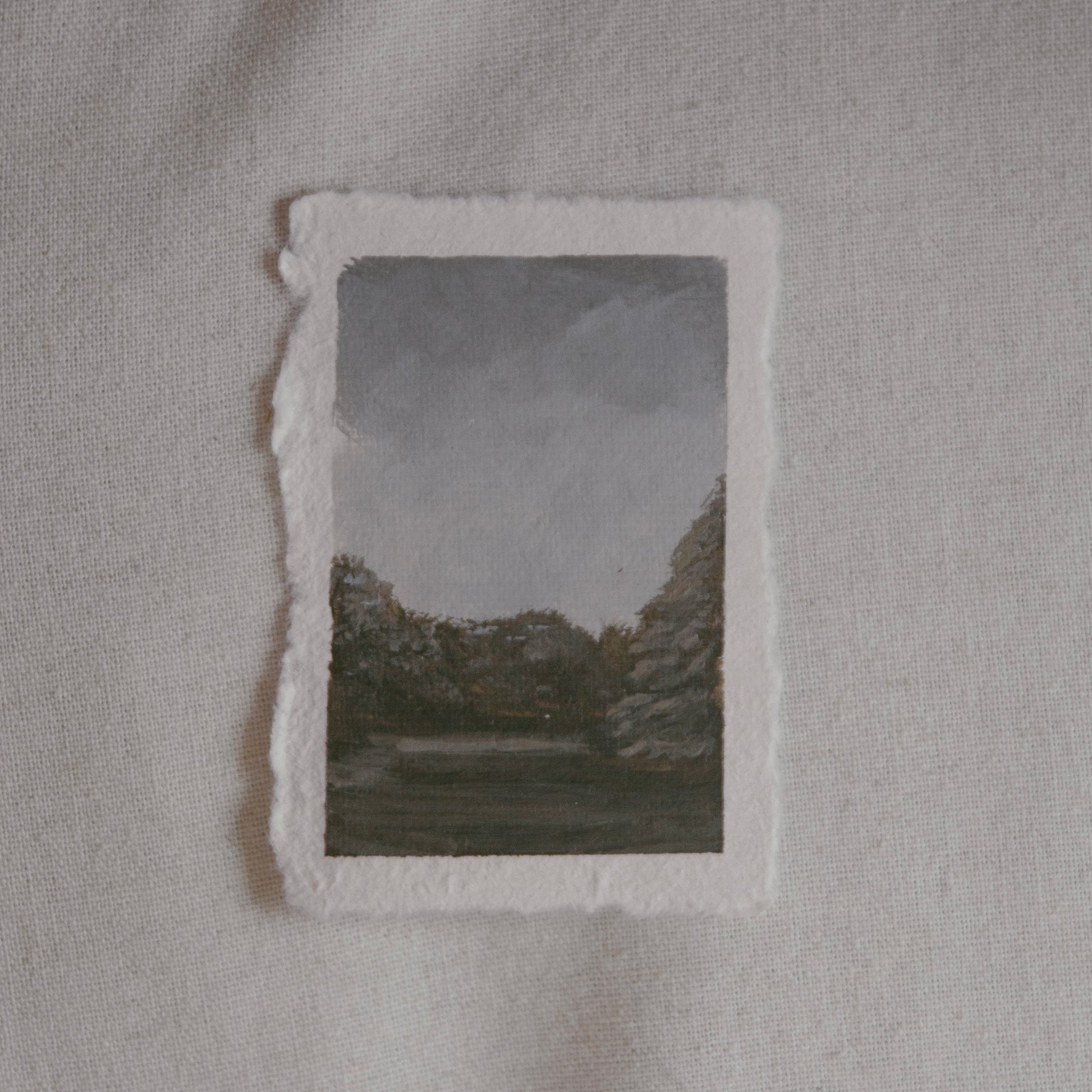 miniature acrylic painting of a Sequoia meadow from Sequoia National Park by Laura Van Moorleghem