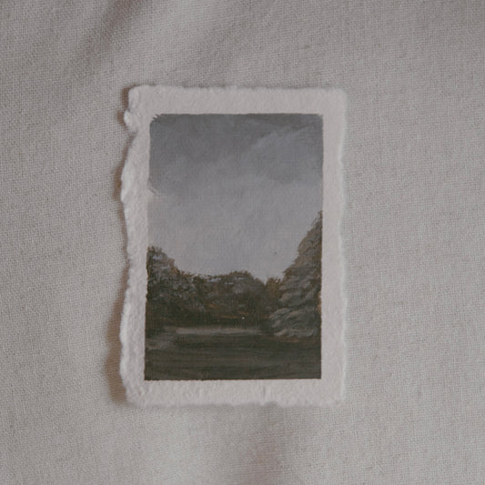 miniature acrylic painting of a Sequoia meadow from Sequoia National Park by Laura Van Moorleghem