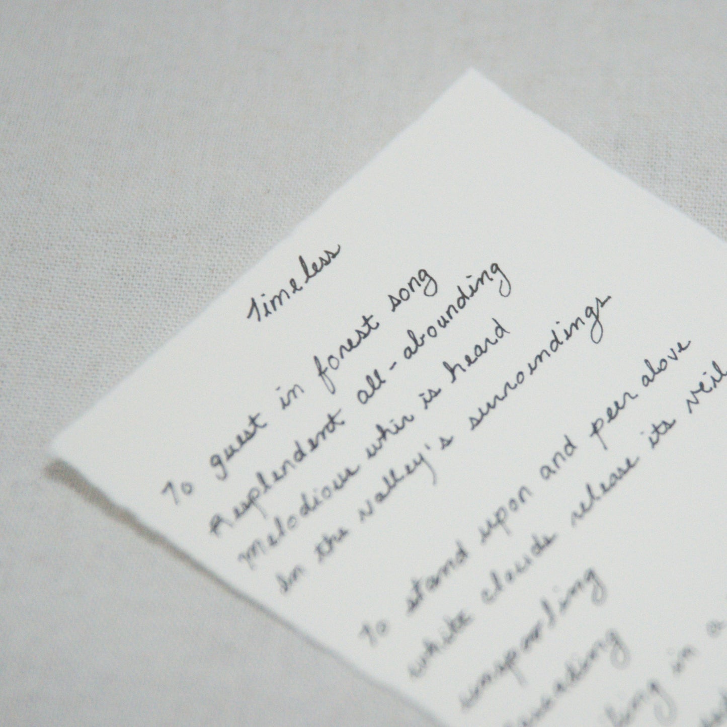 Handwritten poetry for Yosemite national Park for 'The Journey' collection