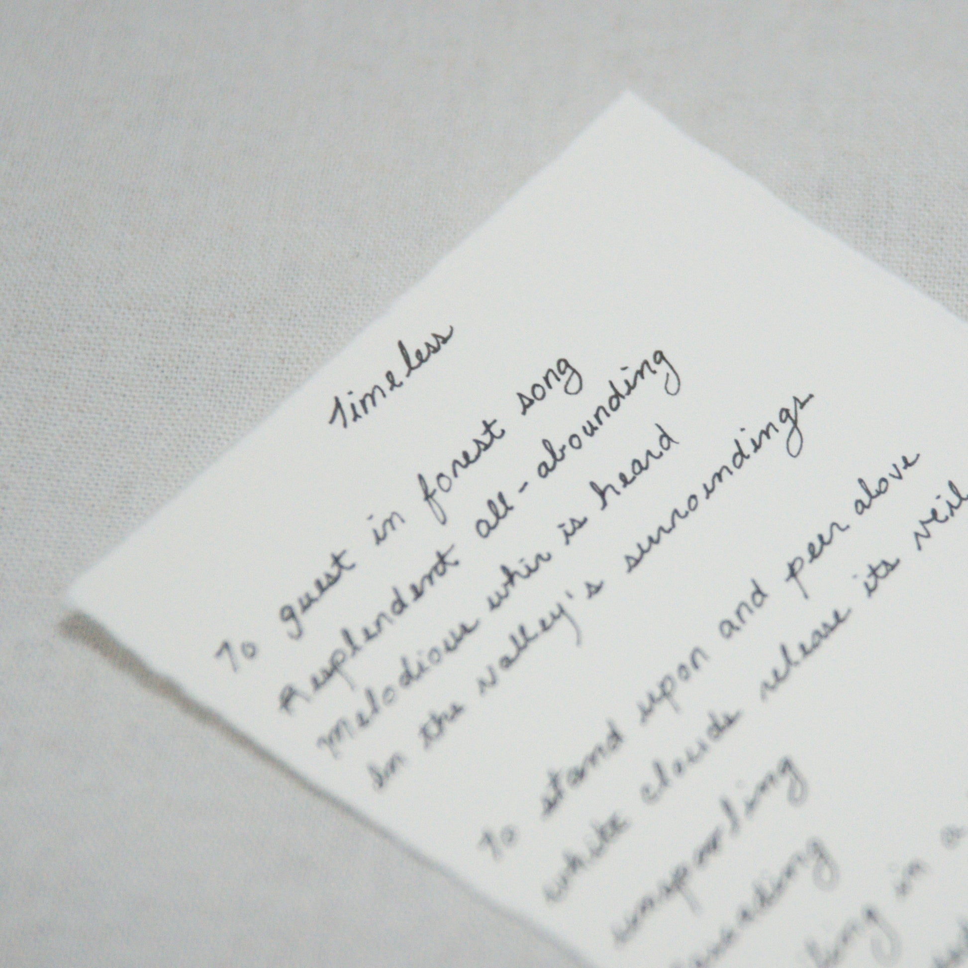 Handwritten poetry for Yosemite national Park for 'The Journey' collection