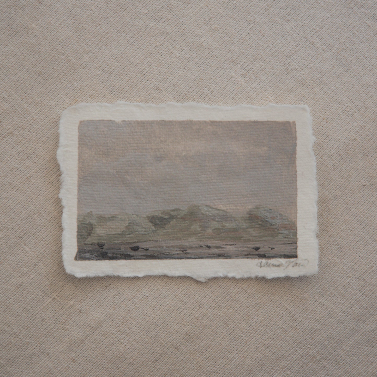 mini painting of blue mesa overlook in a miniature acrylic painting from Petrified Forest National Park by Laura Van Moorleghem