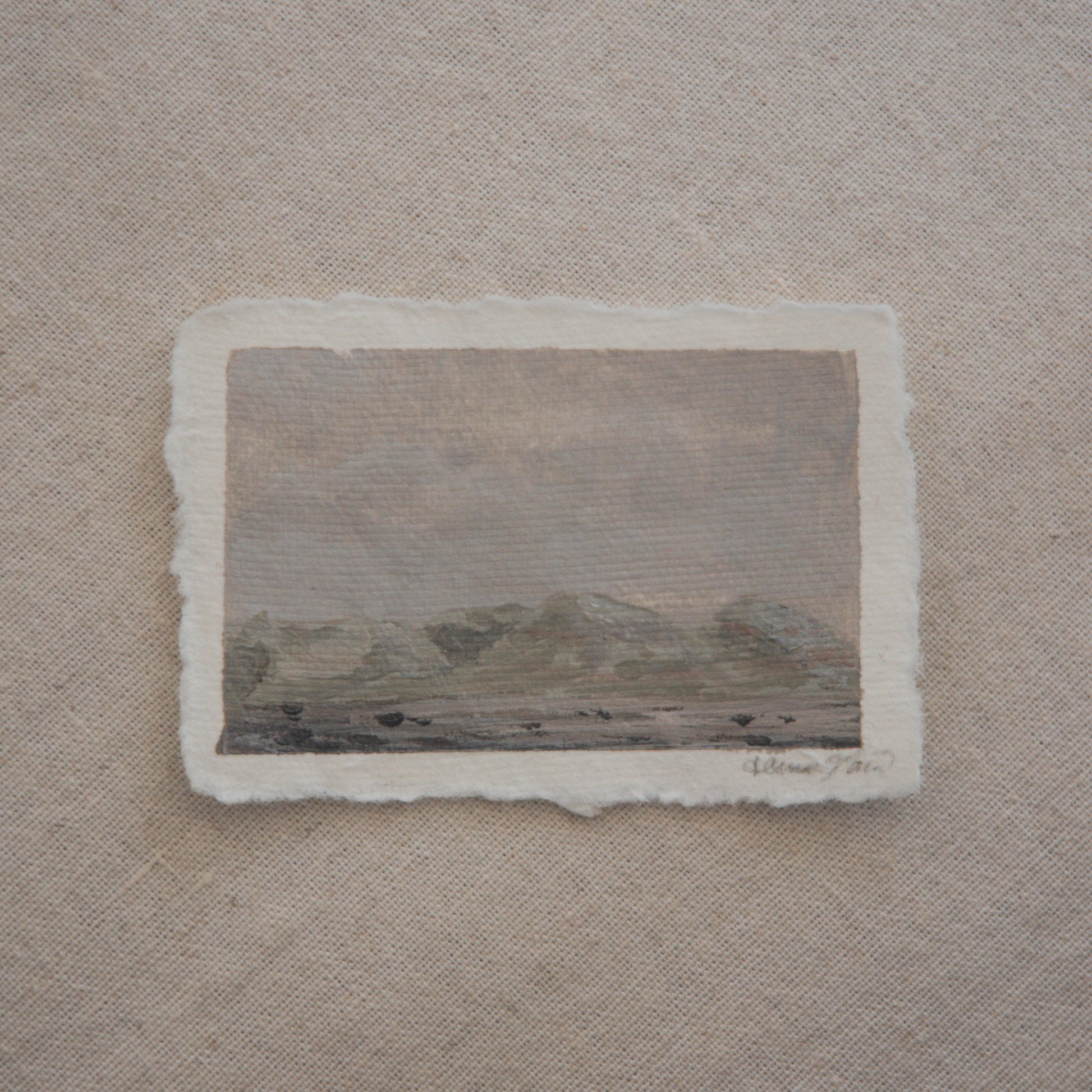mini painting of blue mesa overlook in a miniature acrylic painting from Petrified Forest National Park by Laura Van Moorleghem