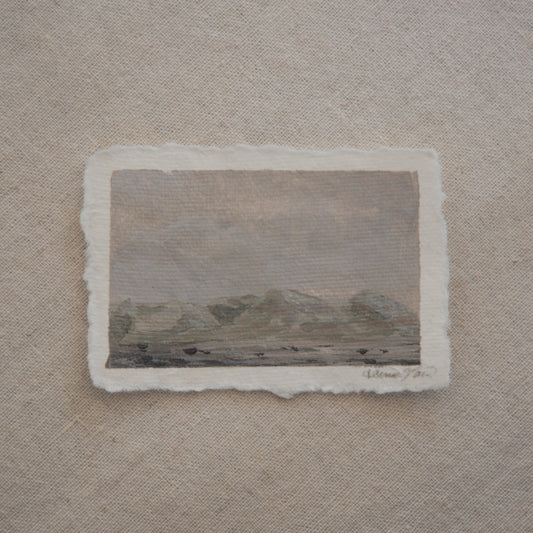 mini painting of blue mesa overlook in a miniature acrylic painting from Petrified Forest National Park by Laura Van Moorleghem
