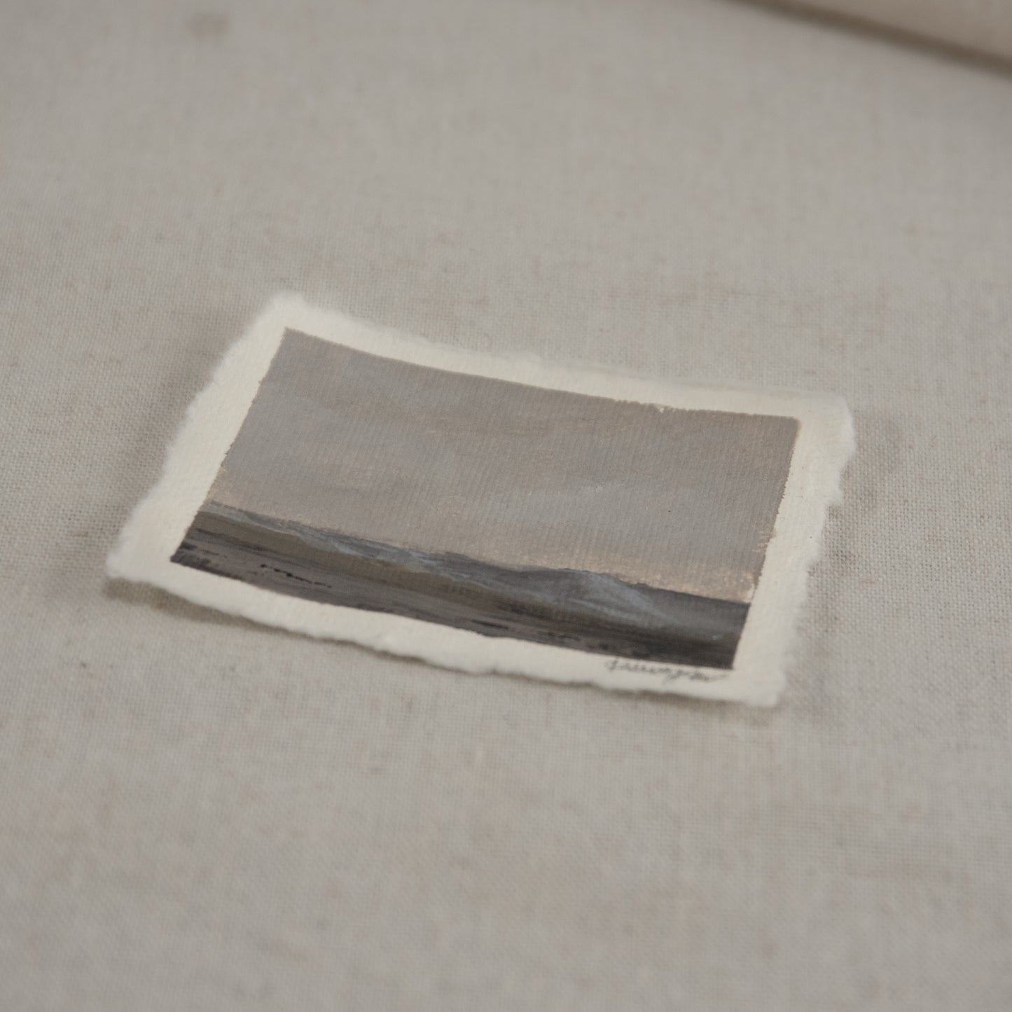 Side profile of Petrified Forest overlooking the Blue Mesa. Acrylic painting on deckled edge 100% cotton rag paper
