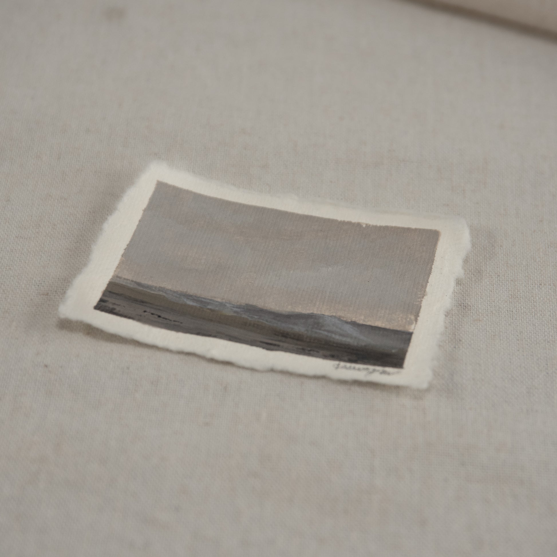 Side profile of Petrified Forest overlooking the Blue Mesa. Acrylic painting on deckled edge 100% cotton rag paper
