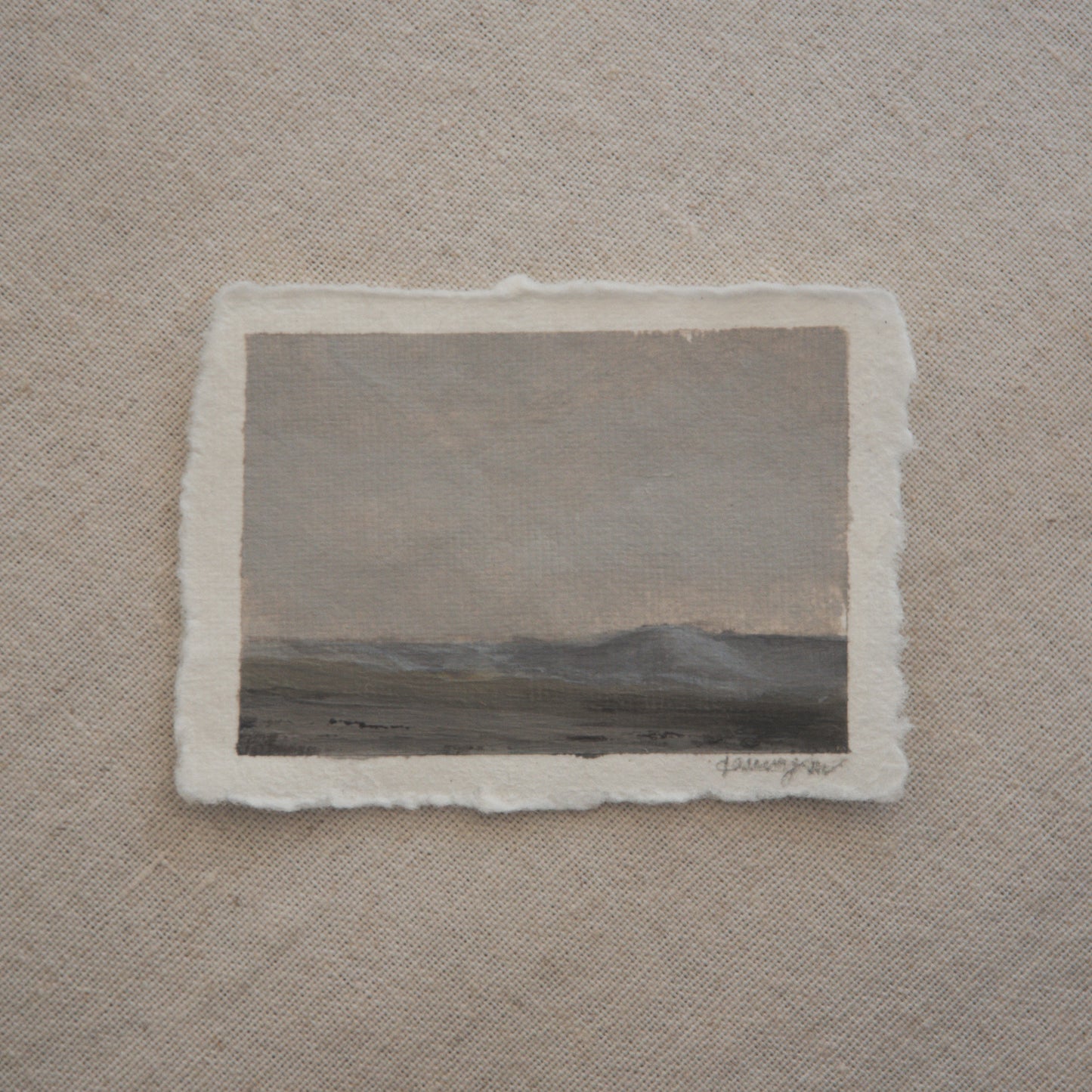 Overlook Blue Mesa  in a miniature acrylic painting from Petrified Forest National Park by Laura Van Moorleghem
