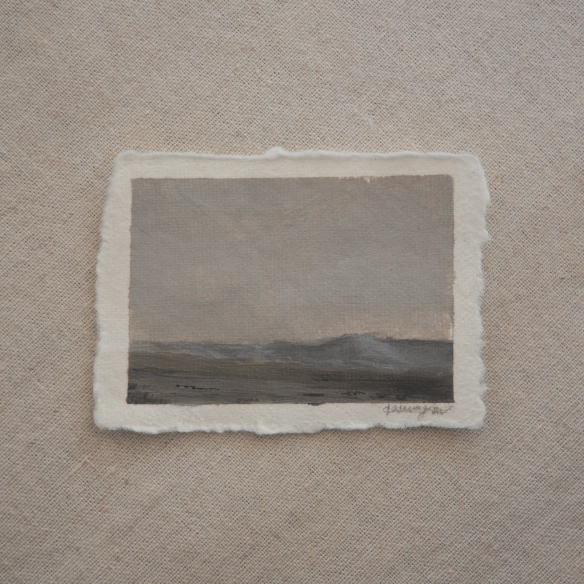 Overlook Blue Mesa  in a miniature acrylic painting from Petrified Forest National Park by Laura Van Moorleghem