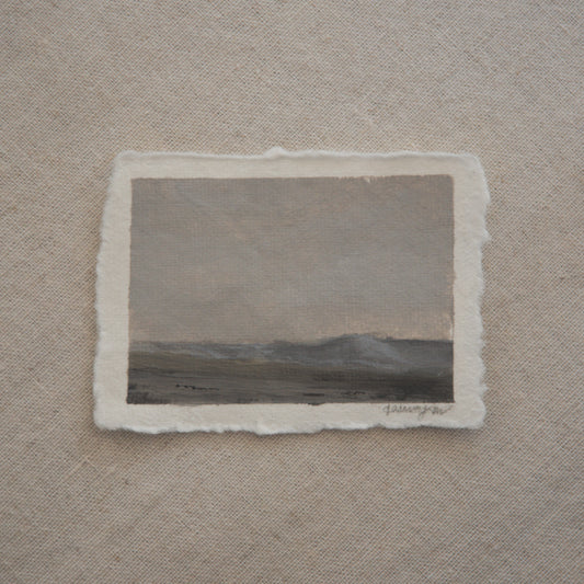 Overlook Blue Mesa  in a miniature acrylic painting from Petrified Forest National Park by Laura Van Moorleghem