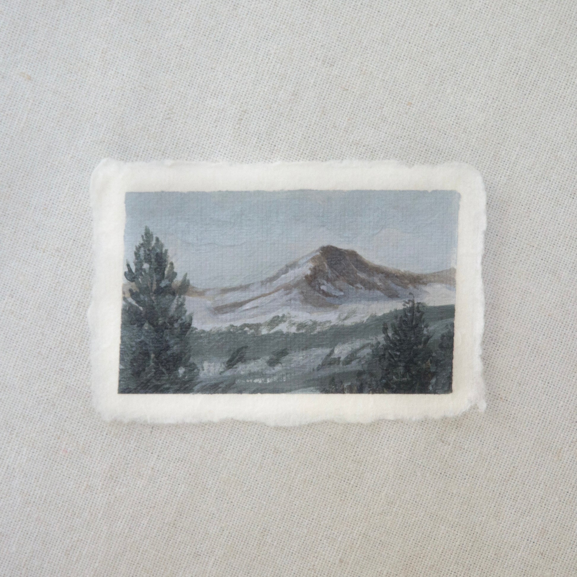 Brokeoff Mountain miniature acrylic painting from Lassen Volcanic National Park by Laura Van Moorleghem