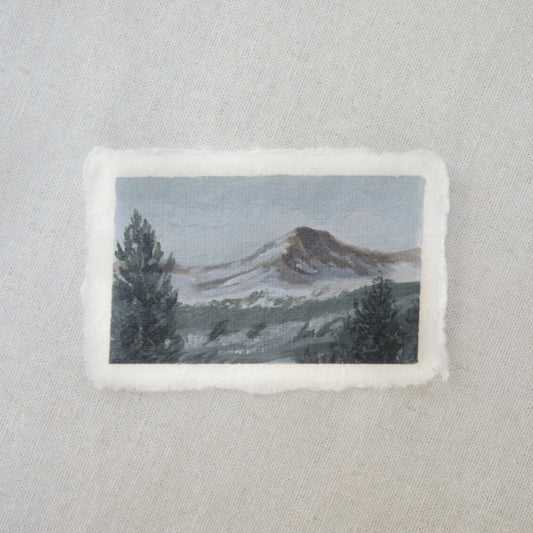 Brokeoff Mountain miniature acrylic painting from Lassen Volcanic National Park by Laura Van Moorleghem
