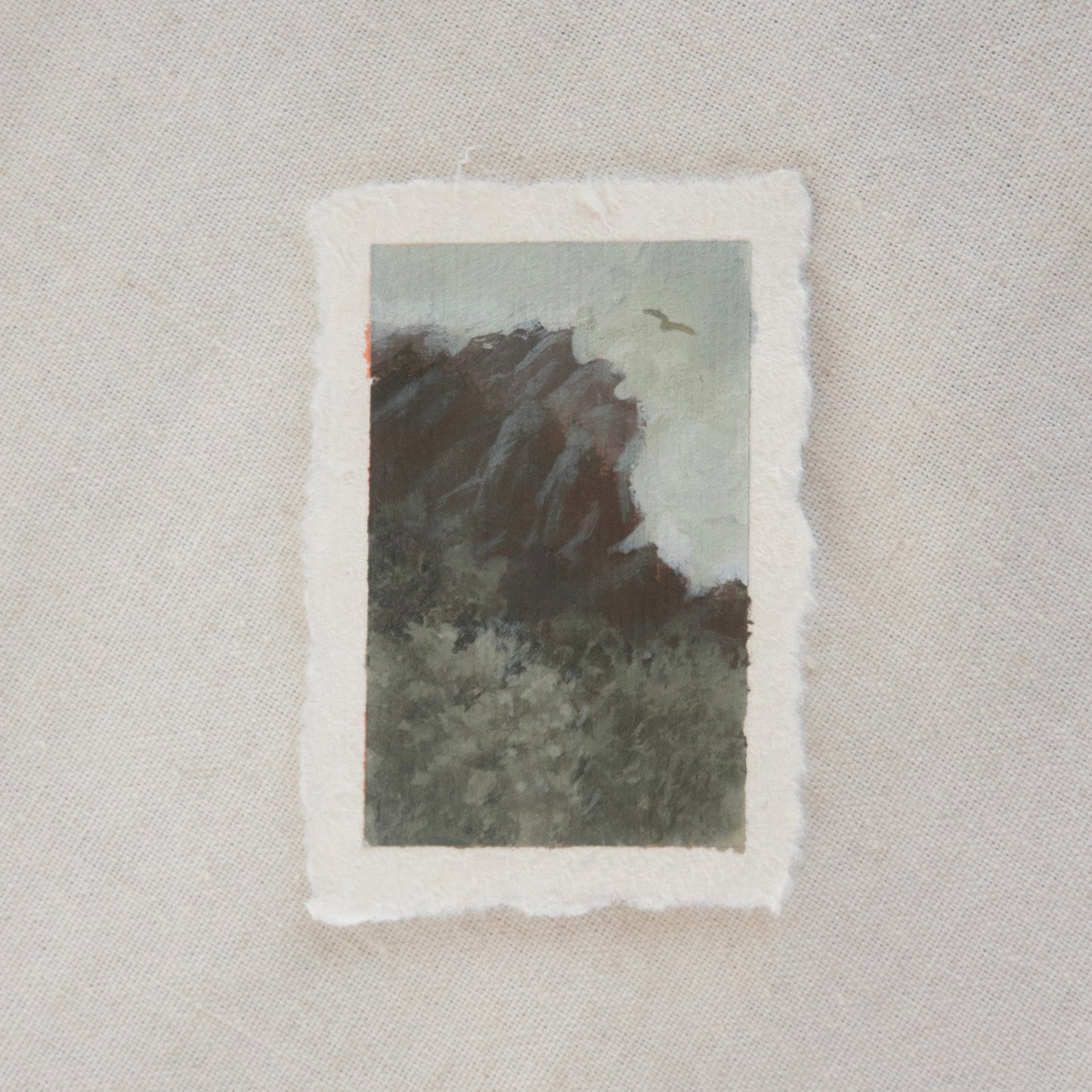 Pinnacles peaks miniature acrylic painting from Pinnacles National Park by Laura Van Moorleghem