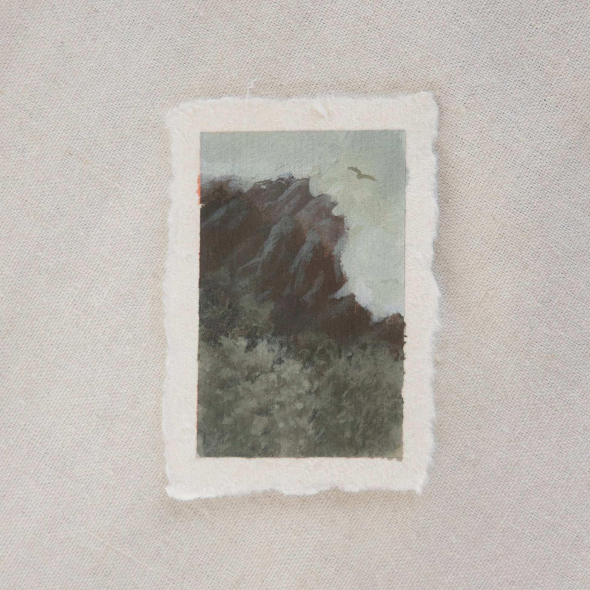 Pinnacles peaks miniature acrylic painting from Pinnacles National Park by Laura Van Moorleghem
