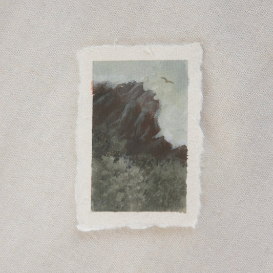 Pinnacles peaks miniature acrylic painting from Pinnacles National Park by Laura Van Moorleghem