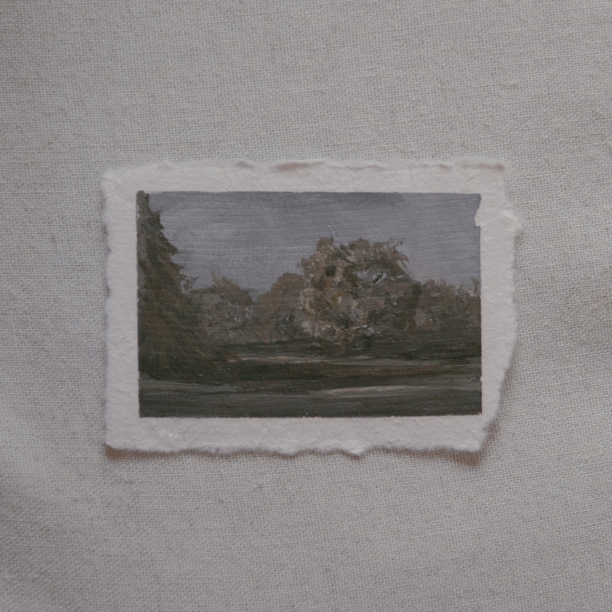 Sequoia meadow with light miniature acrylic painting from Sequoia National Park by Laura Van Moorleghem