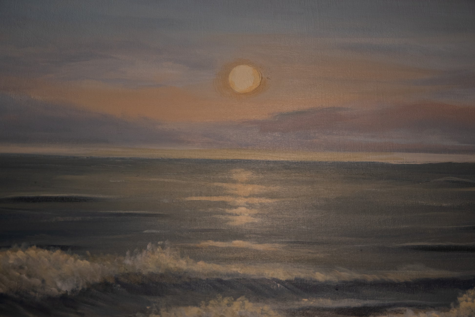 details of a large gulf shores painting done by Laura van Moorleghem