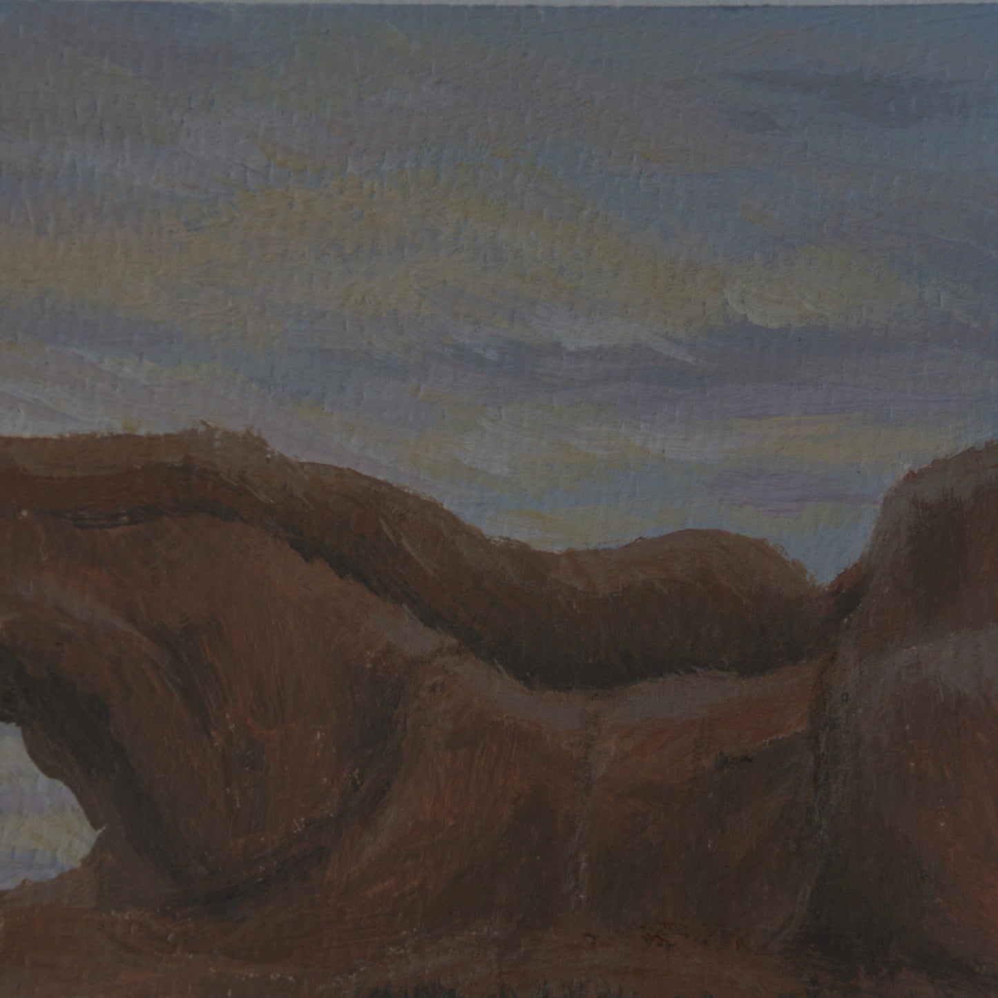 close up detail of north window in arches national park painting