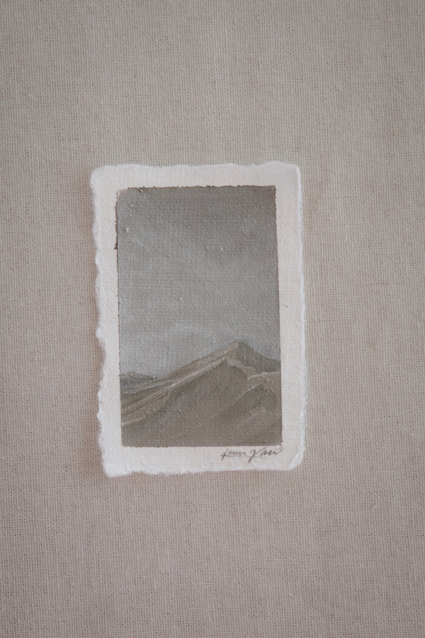 Great Sand Dunes peak miniature acrylic painting from Great Sand Dunes National Park by Laura Van Moorleghem