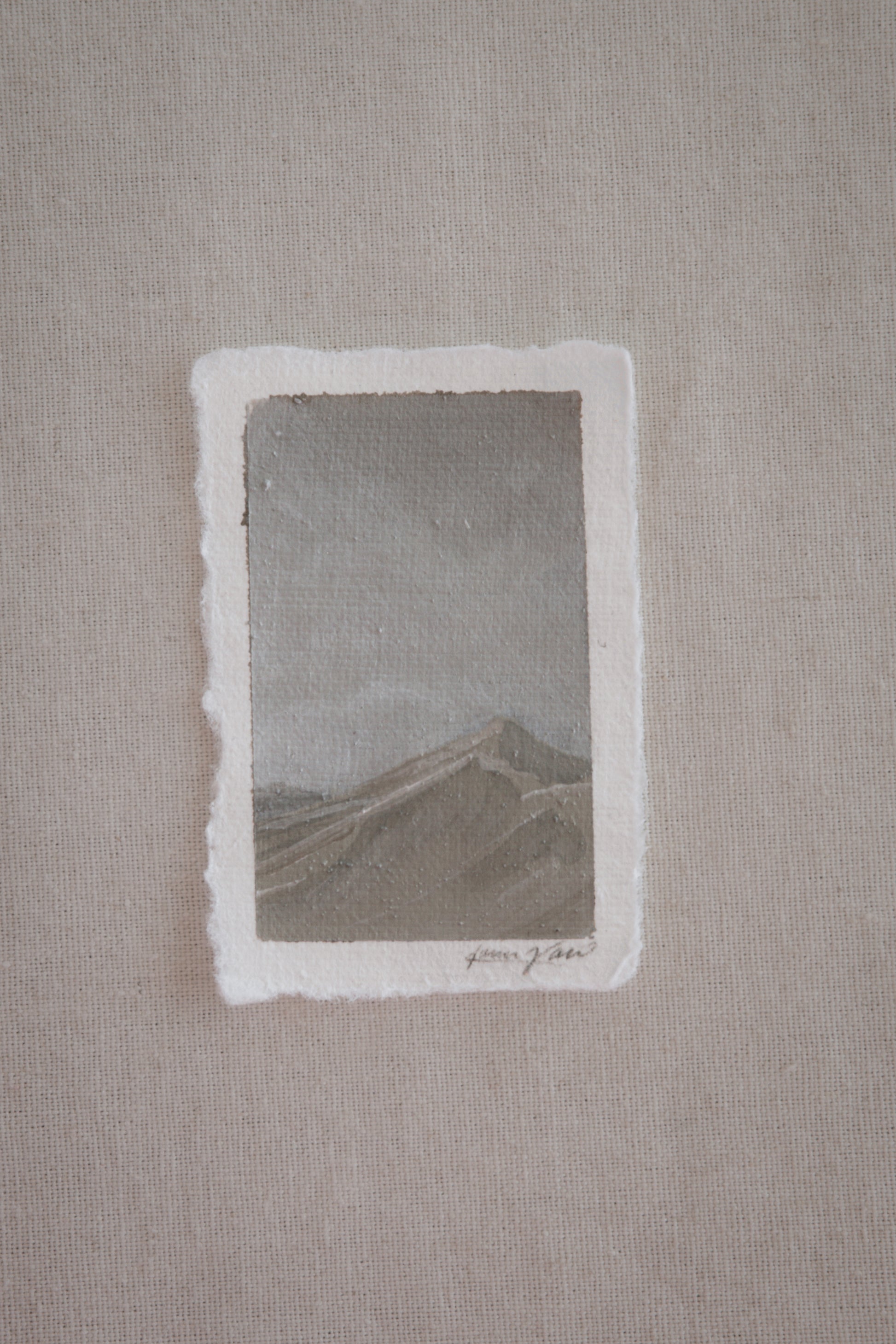 Great Sand Dunes peak miniature acrylic painting from Great Sand Dunes National Park by Laura Van Moorleghem