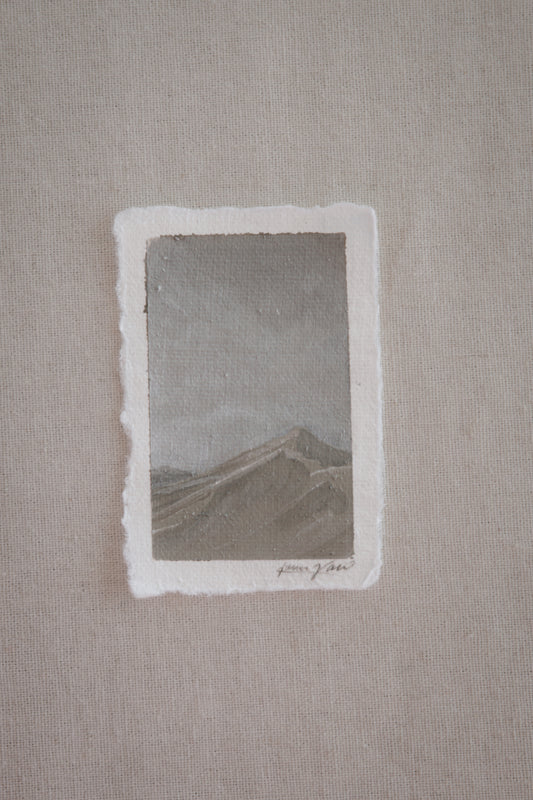 Great Sand Dunes peak miniature acrylic painting from Great Sand Dunes National Park by Laura Van Moorleghem