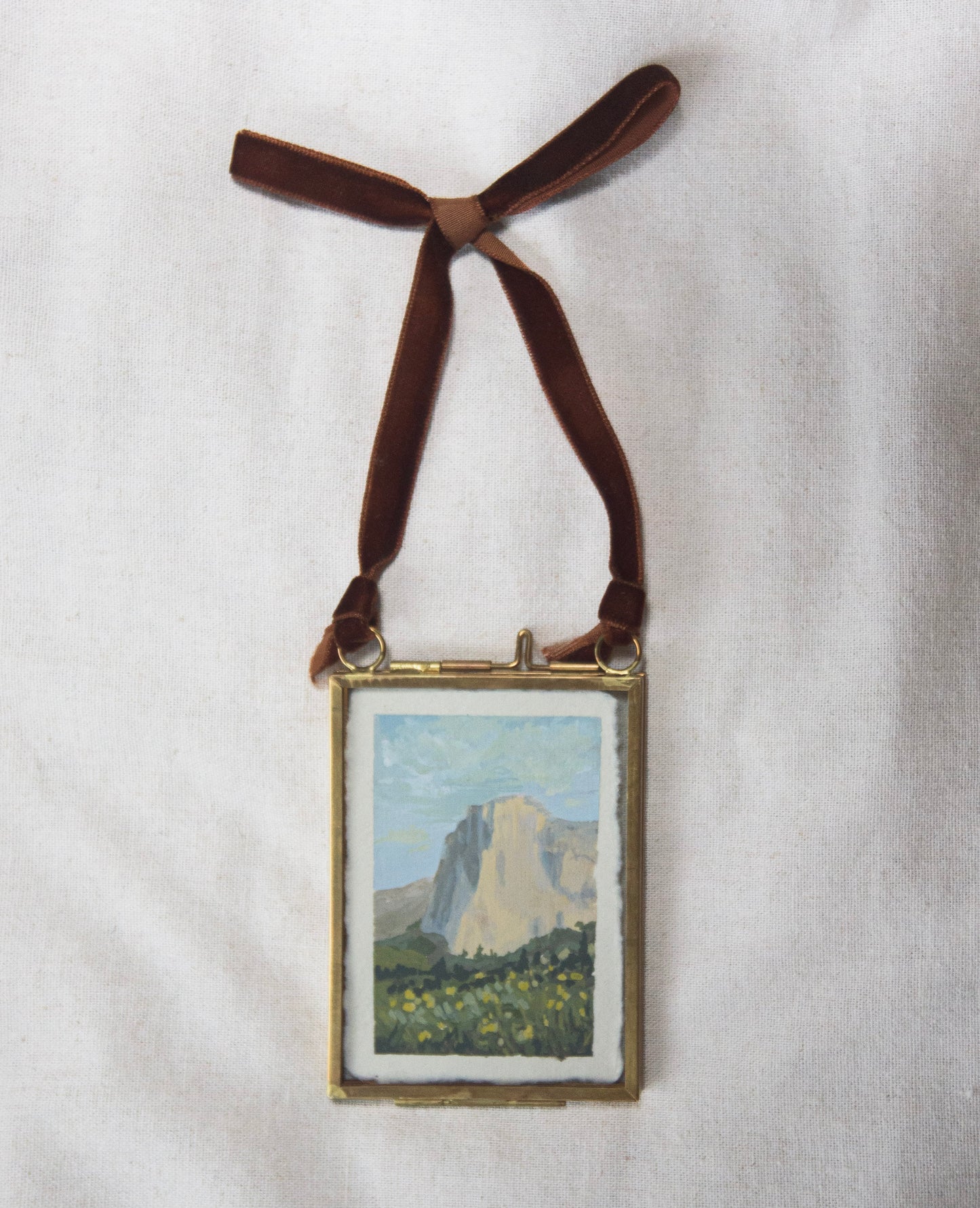 Framed El Capitan from Yosemite National Park miniature painting from 'The Journey' National Park collection