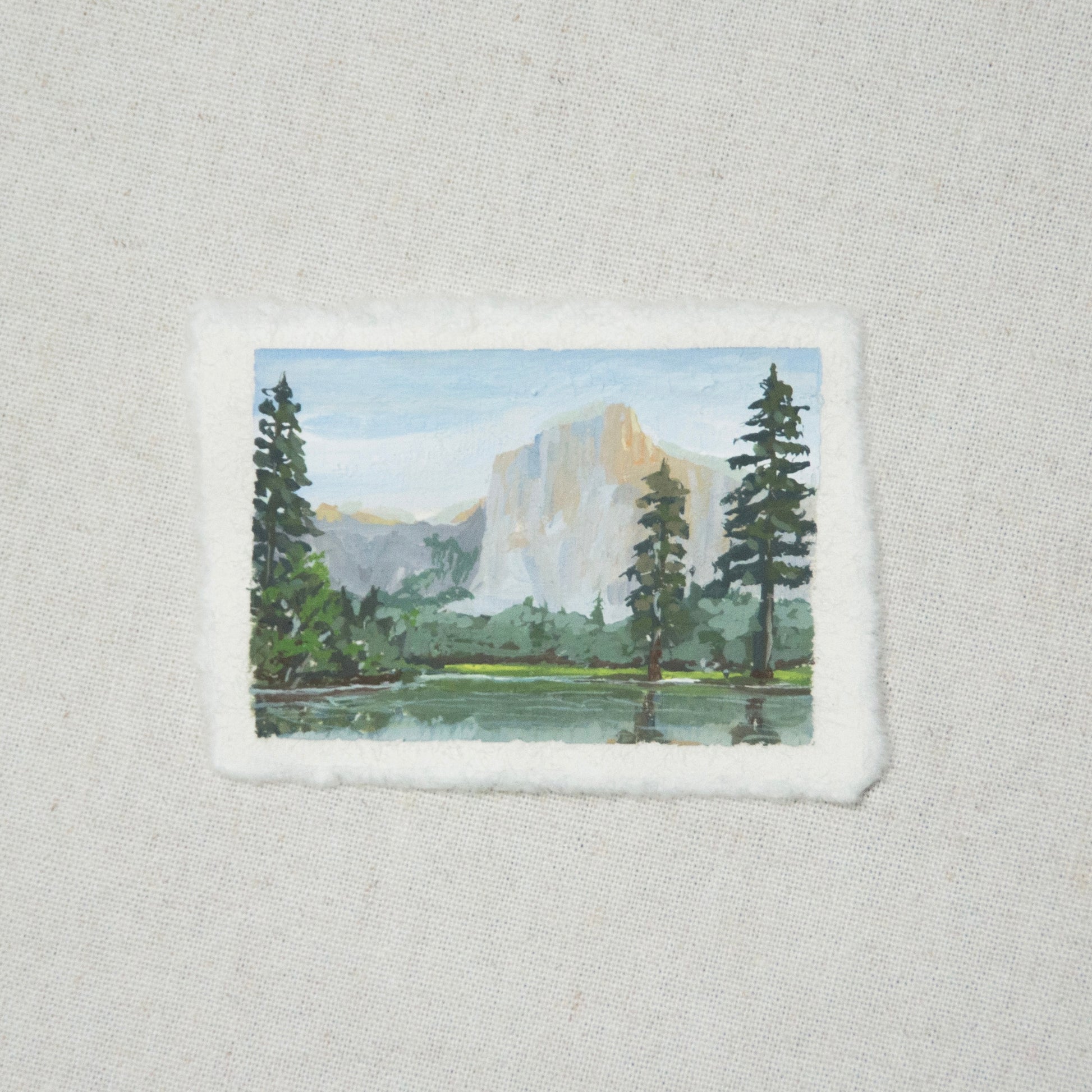 El Capitan miniature gouache painting from Yosemite National Park by Laura Van Moorleghem