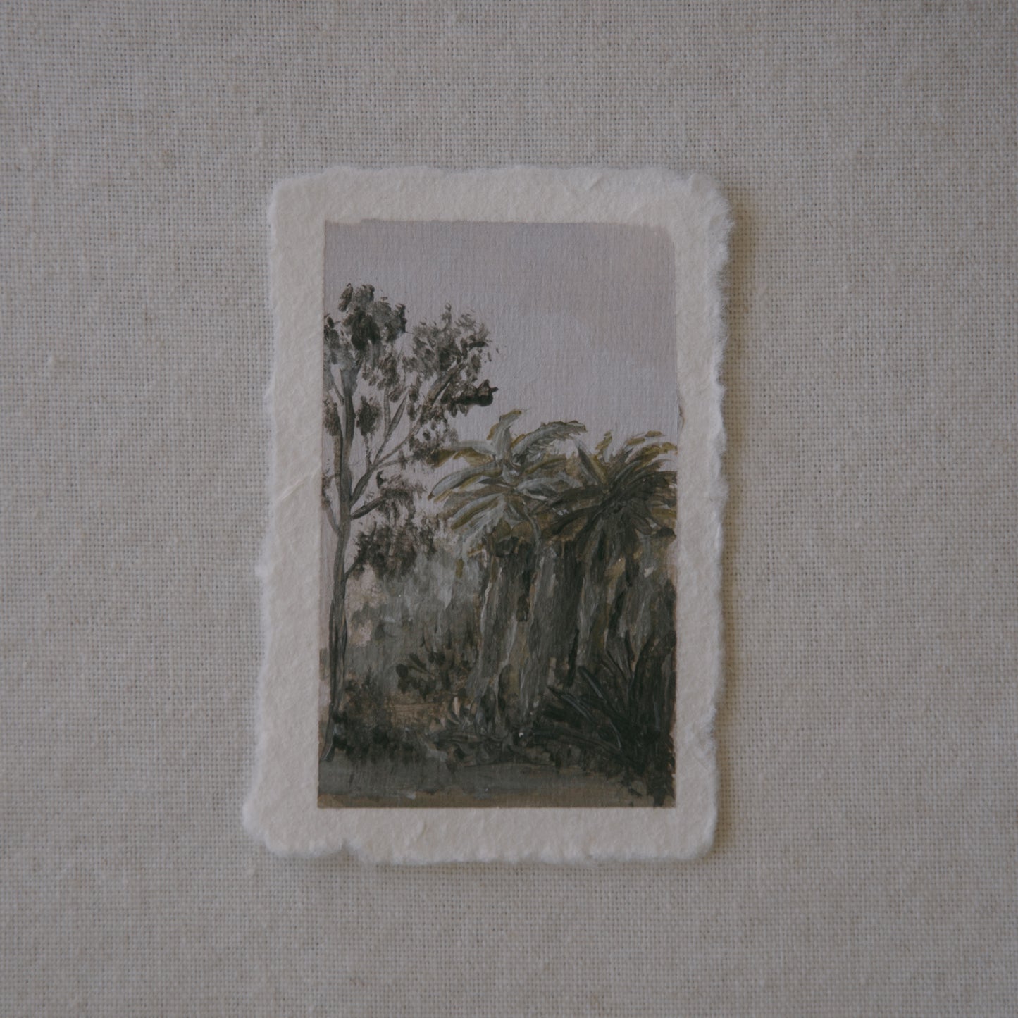 Joshua Tree National Park oasis miniature acrylic painting from Joshua Tree National Park by Laura Van Moorleghem