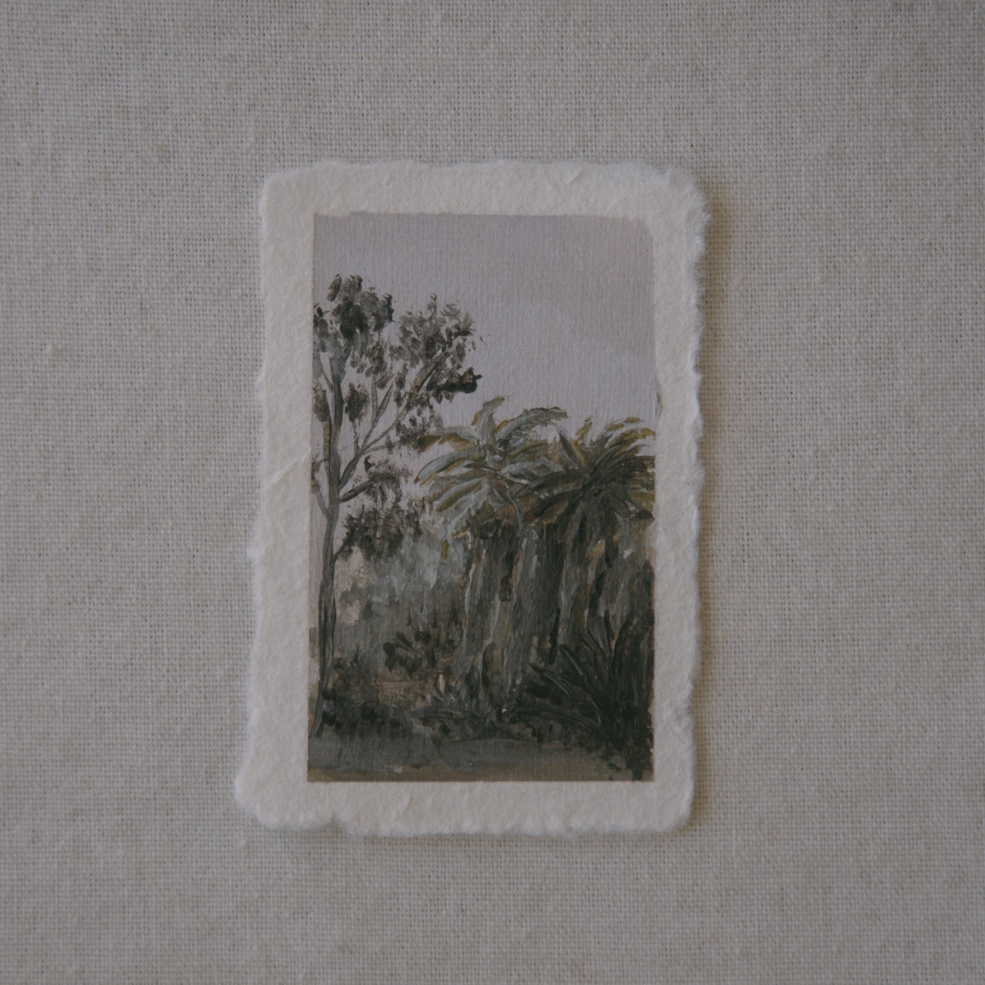 Joshua Tree National Park oasis miniature acrylic painting from Joshua Tree National Park by Laura Van Moorleghem