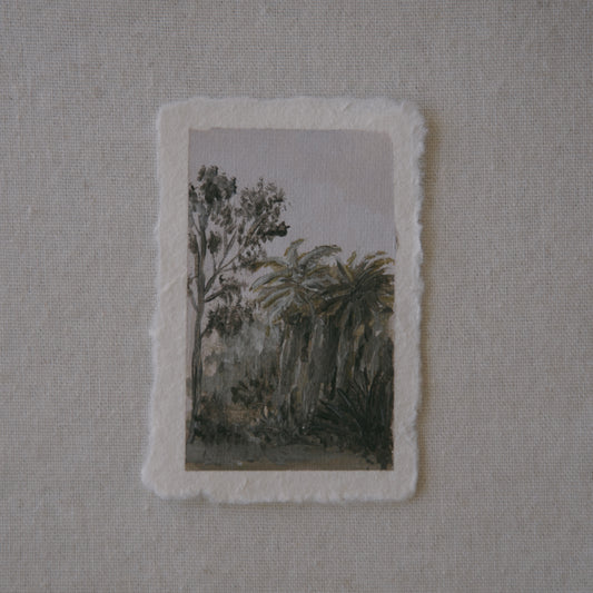 Joshua Tree National Park oasis miniature acrylic painting from Joshua Tree National Park by Laura Van Moorleghem