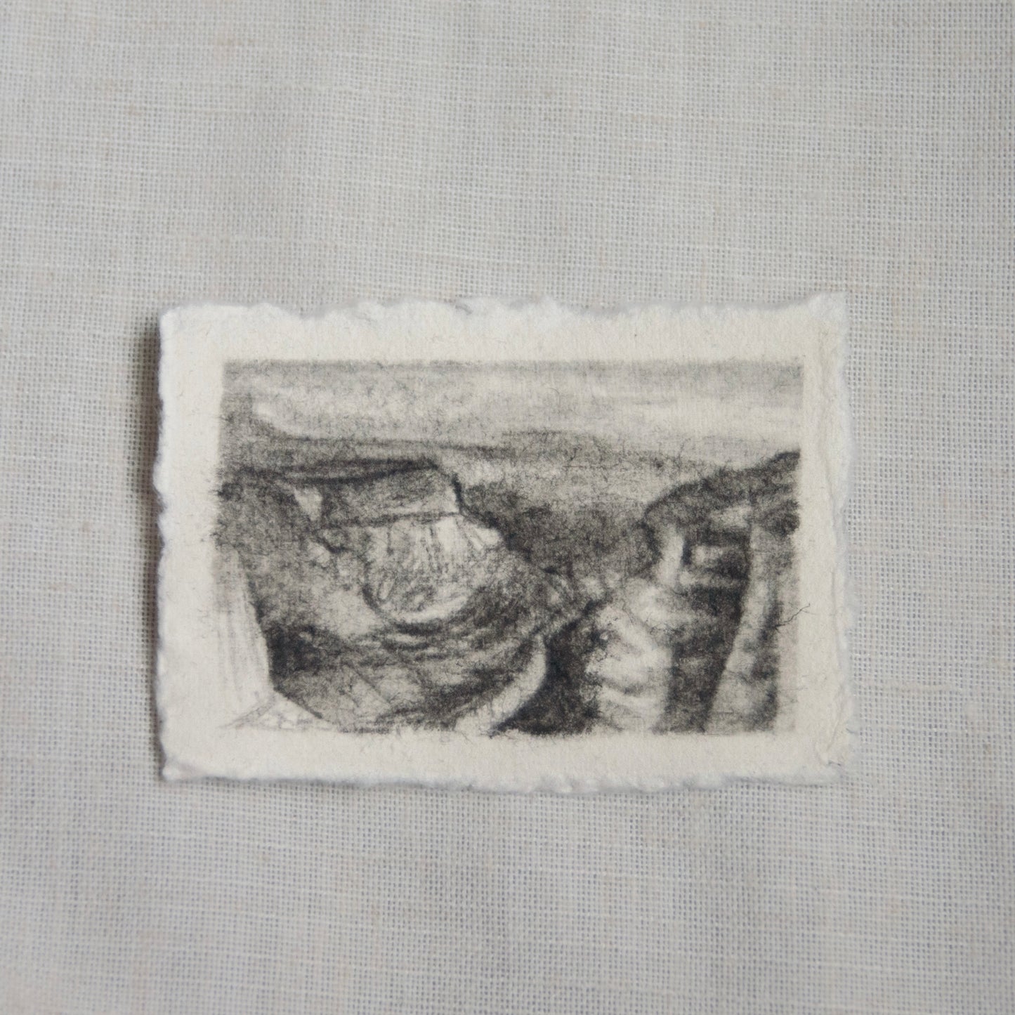 A charcoal sketch of Grand Canyon National Park on 100% cotton deckled edge paper. Donations to NPCA (National Park Conservation Association)