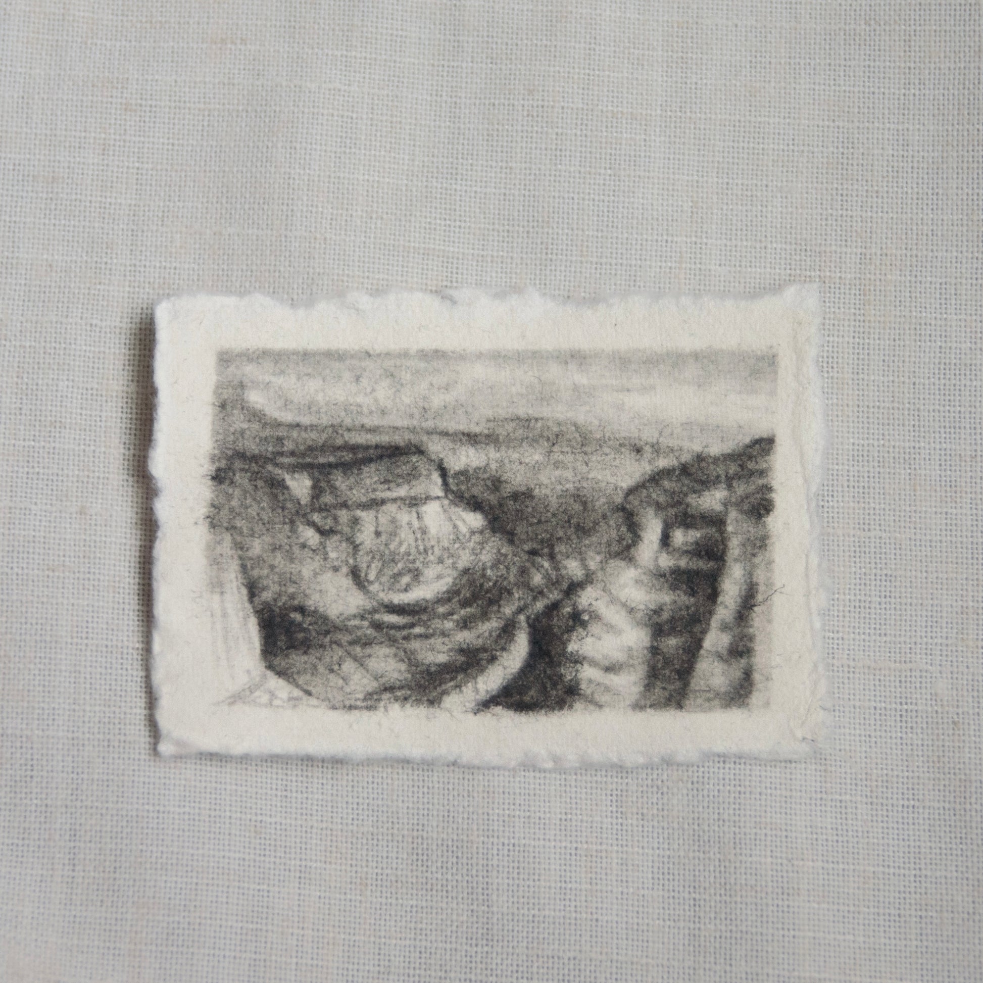A charcoal sketch of Grand Canyon National Park on 100% cotton deckled edge paper. Donations to NPCA (National Park Conservation Association)