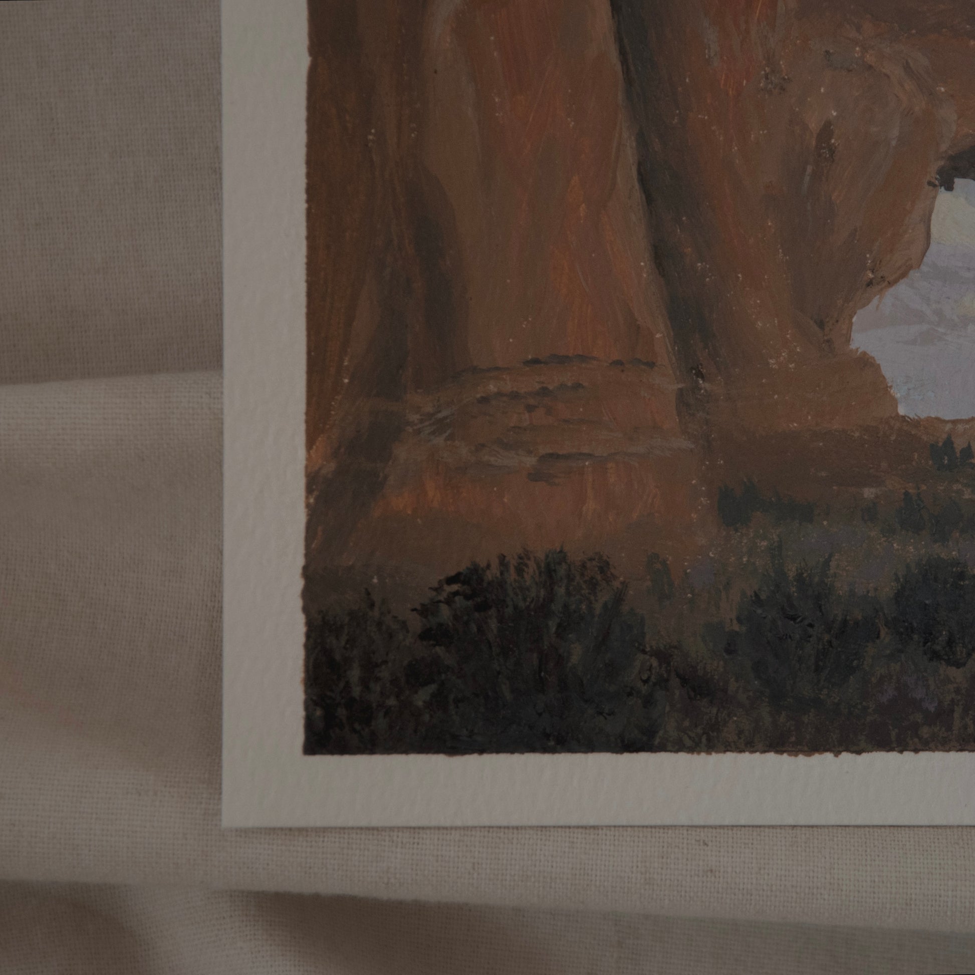 painting details of a study done by Laura van Moorleghem in arches national park