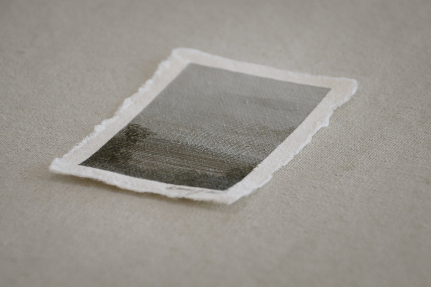 Side profile of Great Sand Dunes overlooking Sangre de Cristo mountains painting on deckled edge 100% cotton rag paper