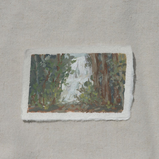 Grizzly Falls miniature gouache painting from Kings Canyon National Park by Laura Van Moorleghem