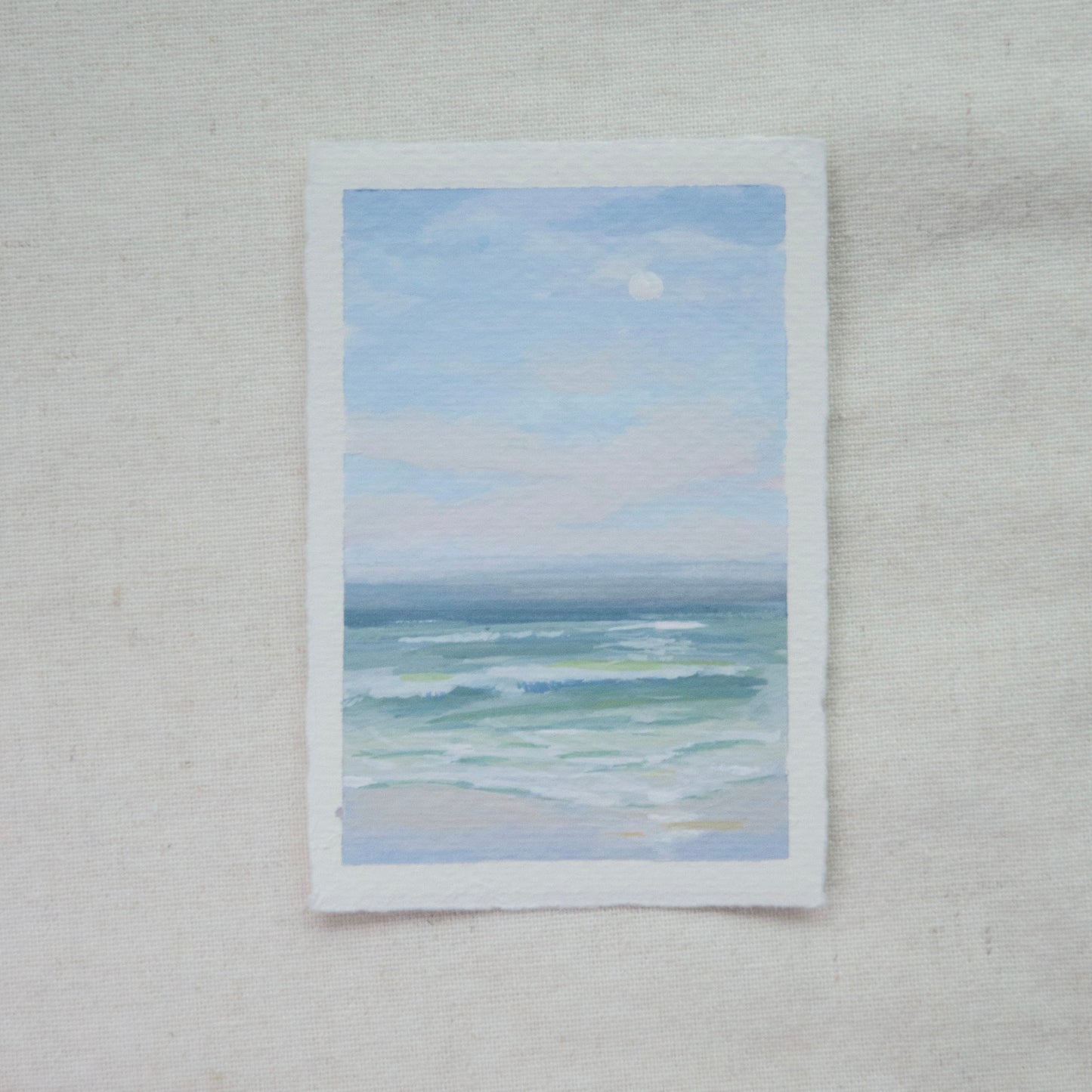 Gulf shores miniature gouache painting from gulf islands national seashore by Laura Van Moorleghem