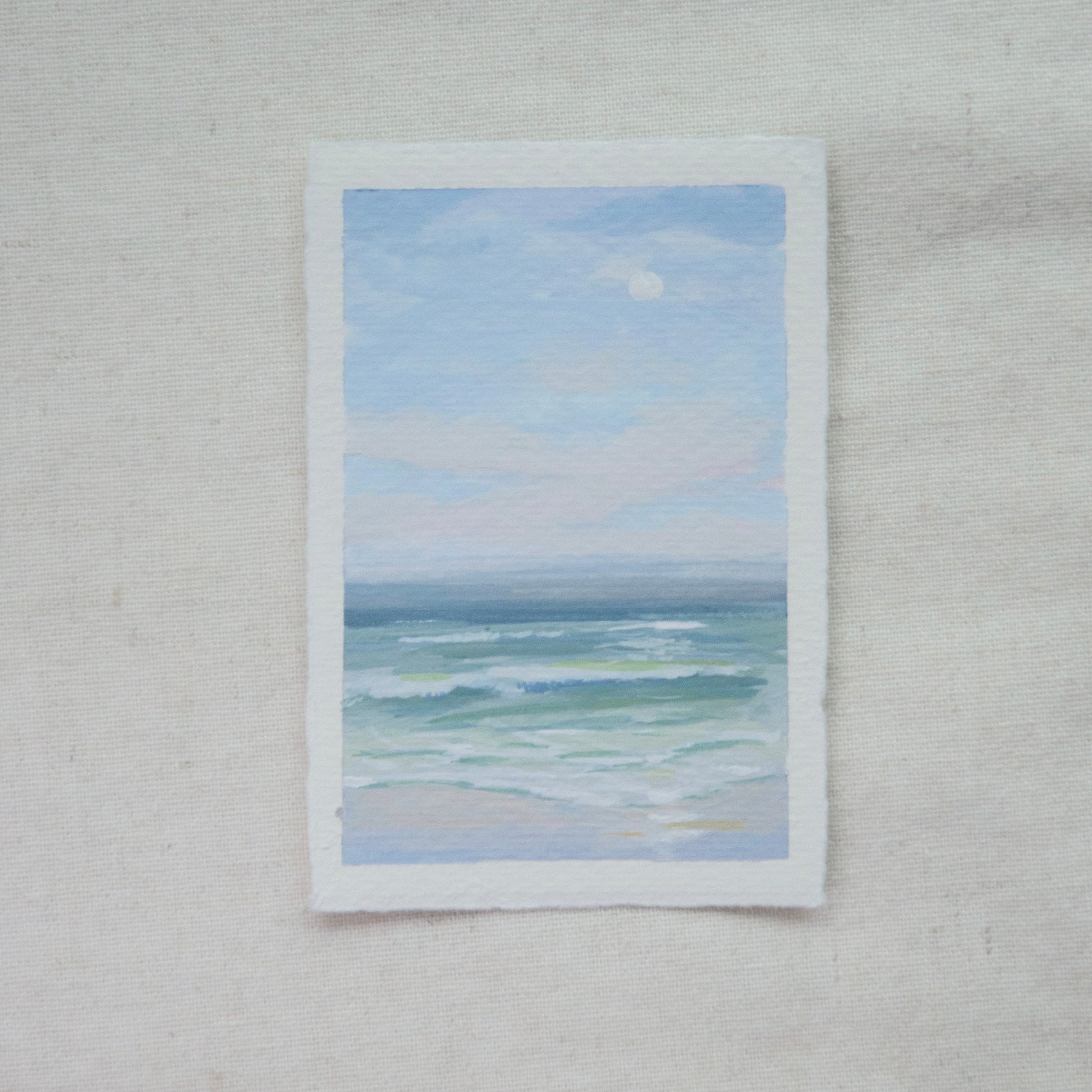 Gulf shores miniature gouache painting from gulf islands national seashore by Laura Van Moorleghem