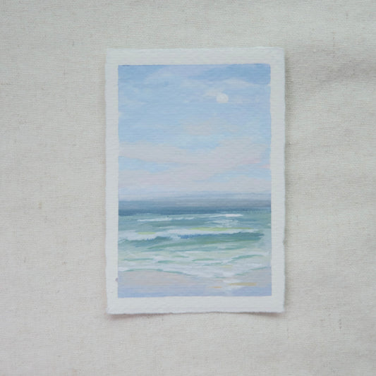 Gulf shores miniature gouache painting from gulf islands national seashore by Laura Van Moorleghem