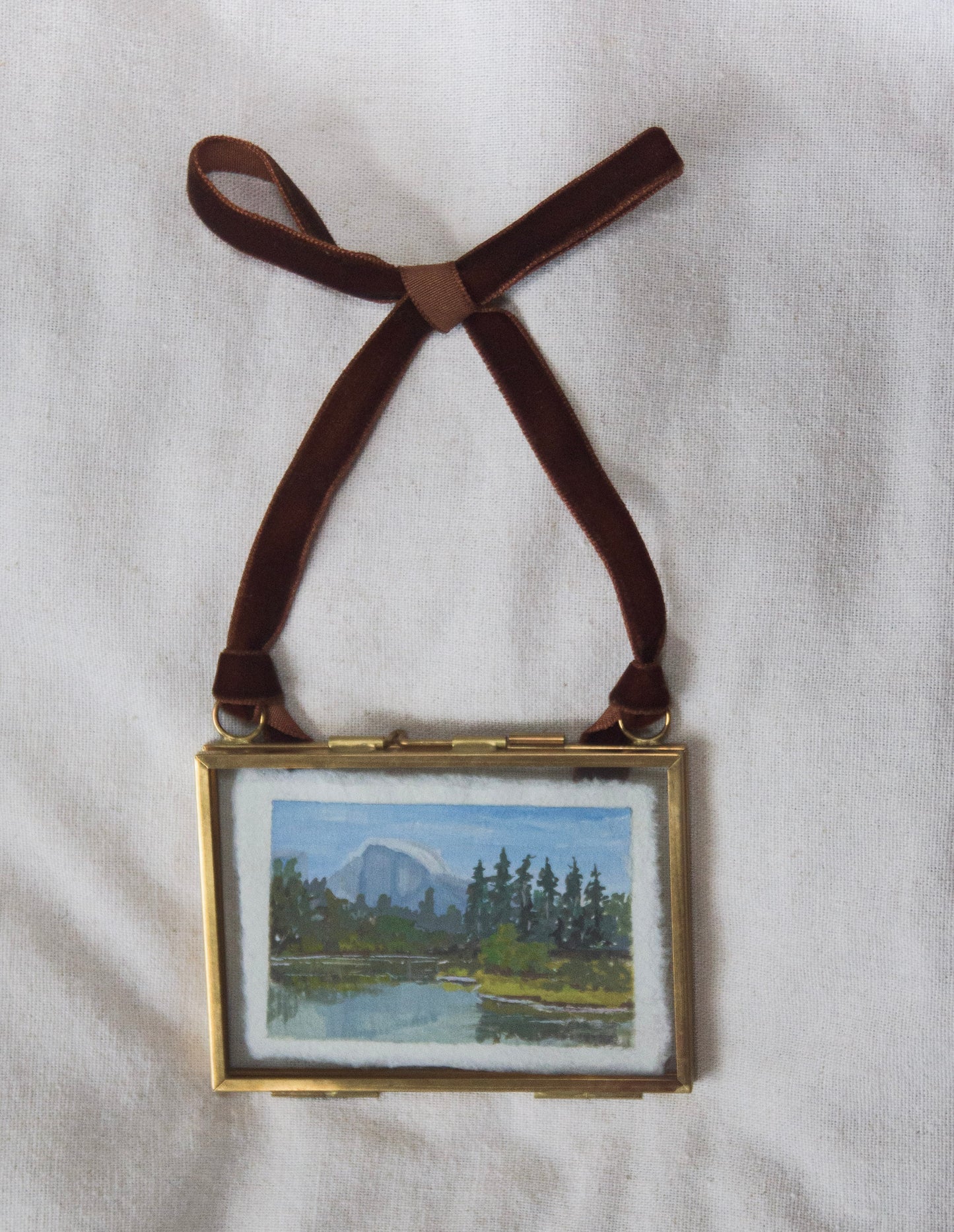 Framed  Half dome miniature painting from 'The Journey' National Park collection from Yosemite National Park 